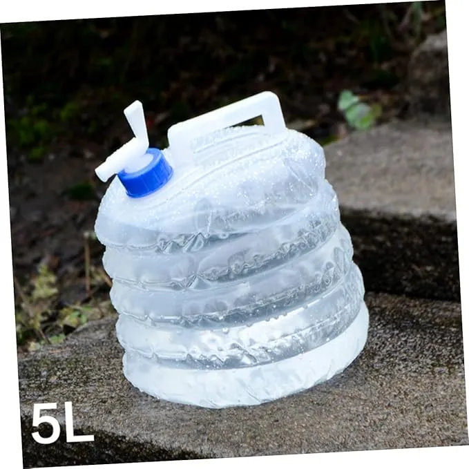 ABOOFAN collapsible water emergency water storage water jugs for storage 5 gallon 5L Bucket Outdoor Bucket fold container white re-usable