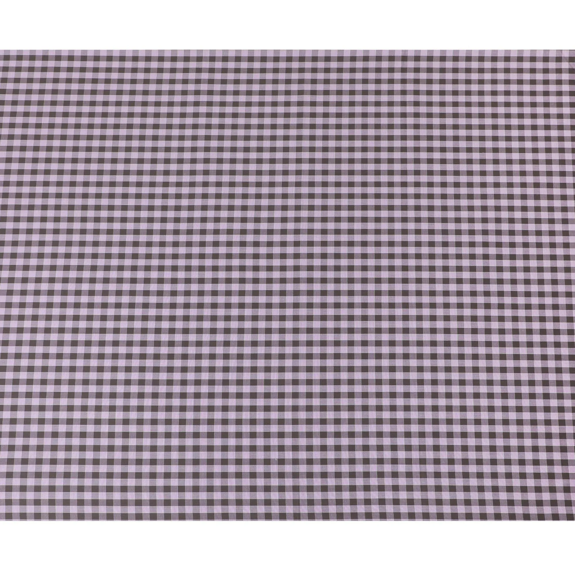Baby pink Premium Italian 100% cotton shirting fabric with pale brown and brown print in checks design-D10822