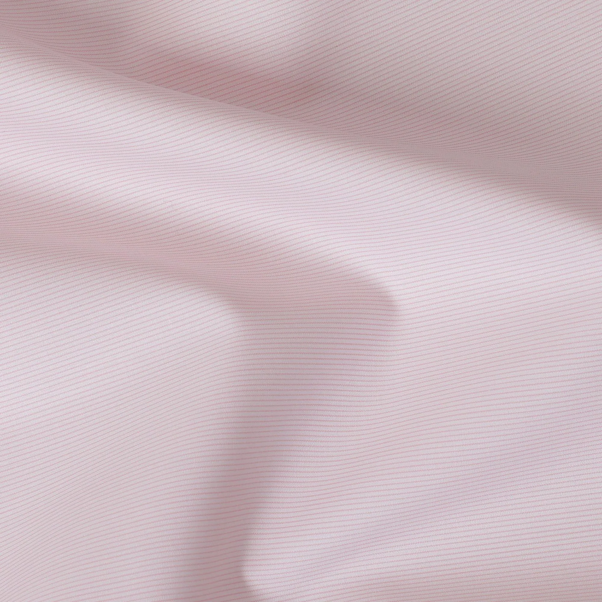 Baby pink Premium pure 100% Swiss cotton shirting fabric in stripe design-D14677