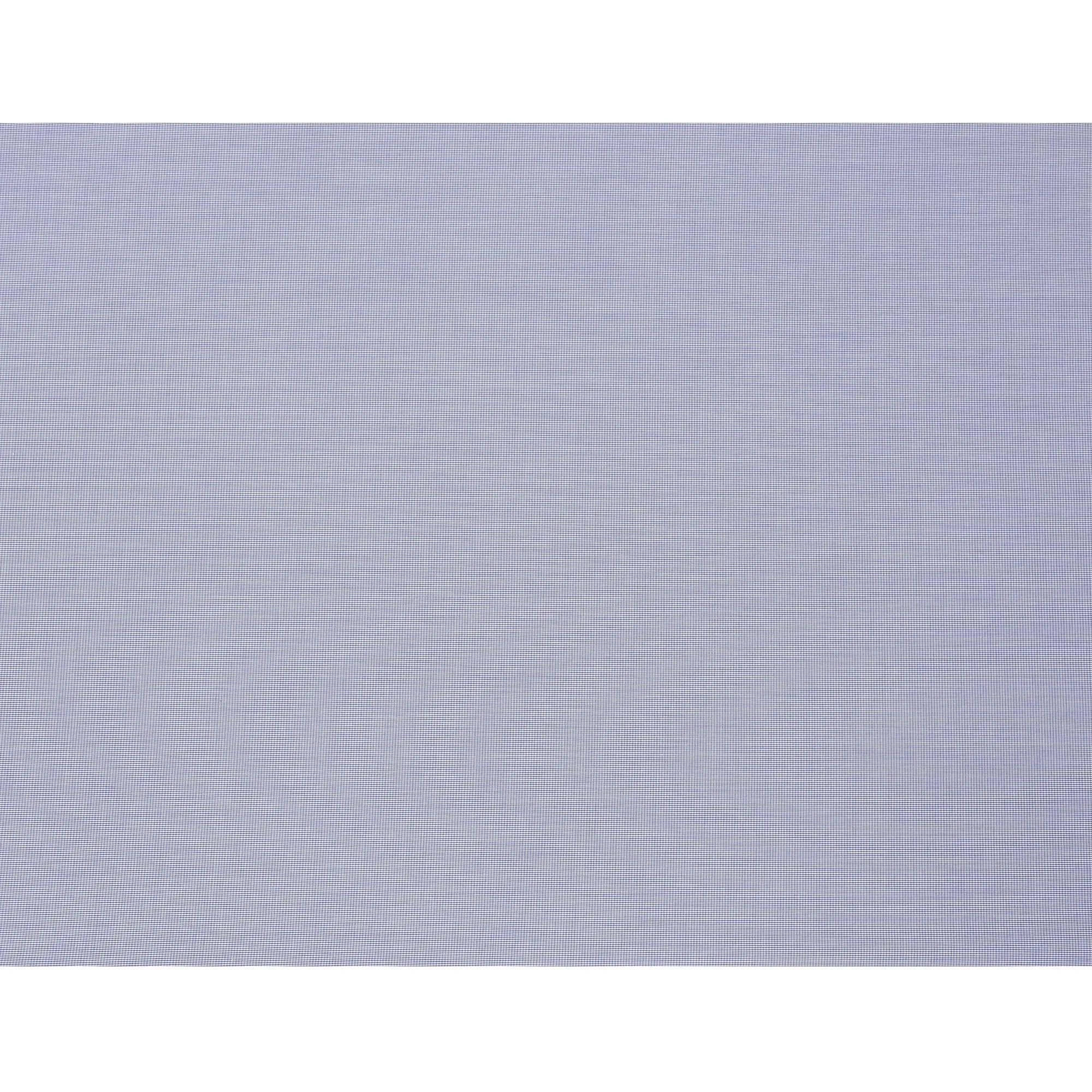 Blue and white blended cotton shirting fabric in checks design-D8509