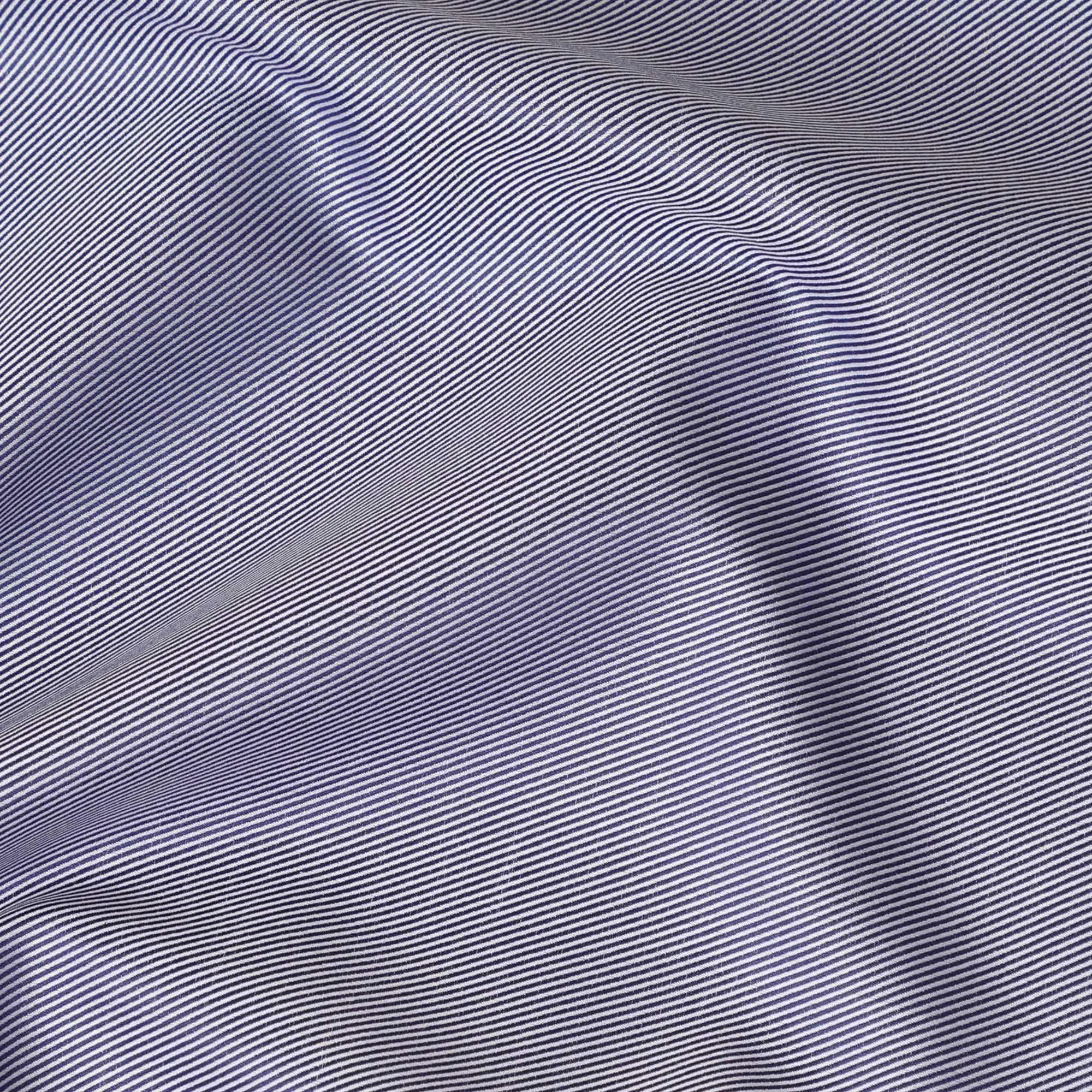 Blue Premium Italian 100% cotton shirting fabric with white print in twill weave-D16480