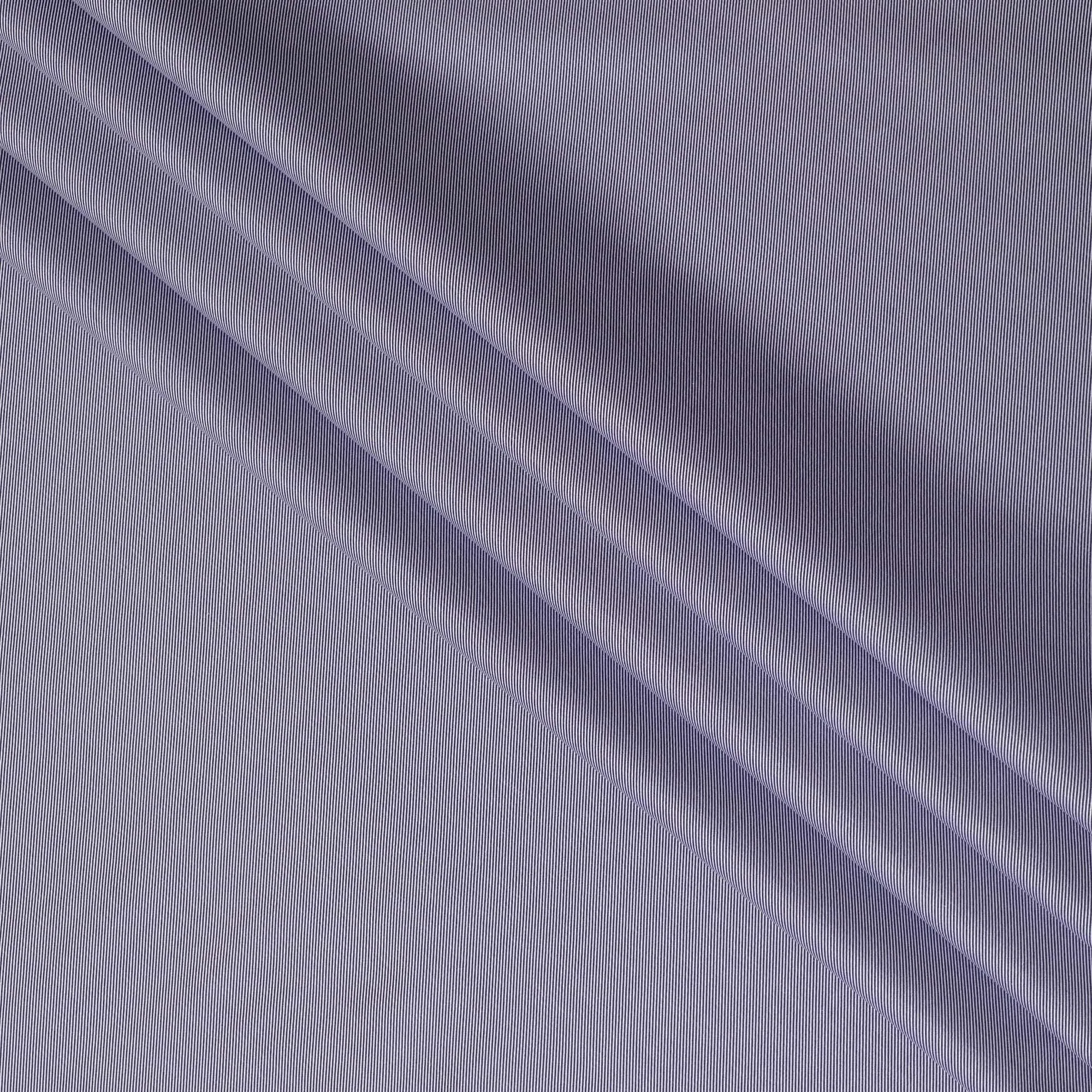 Blue Premium Italian 100% cotton shirting fabric with white print in twill weave-D16480