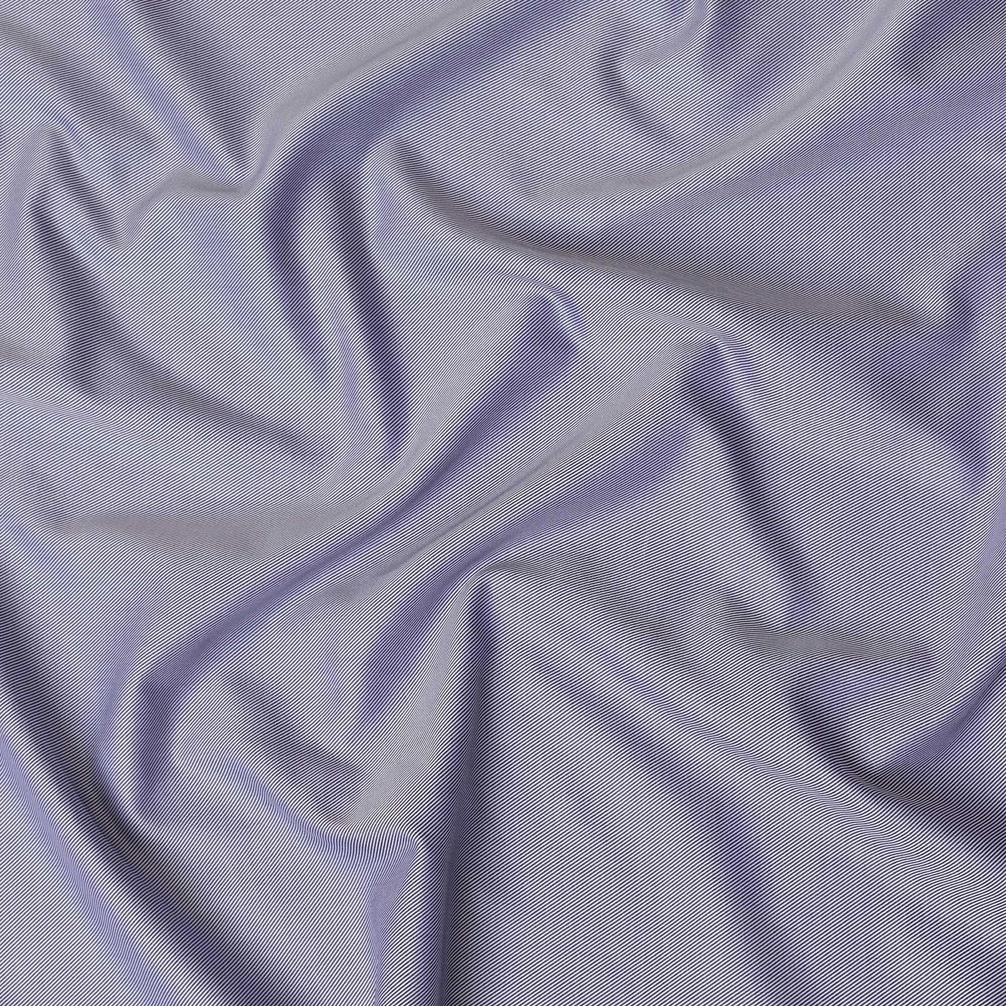 Blue Premium Italian 100% cotton shirting fabric with white print in twill weave-D16480