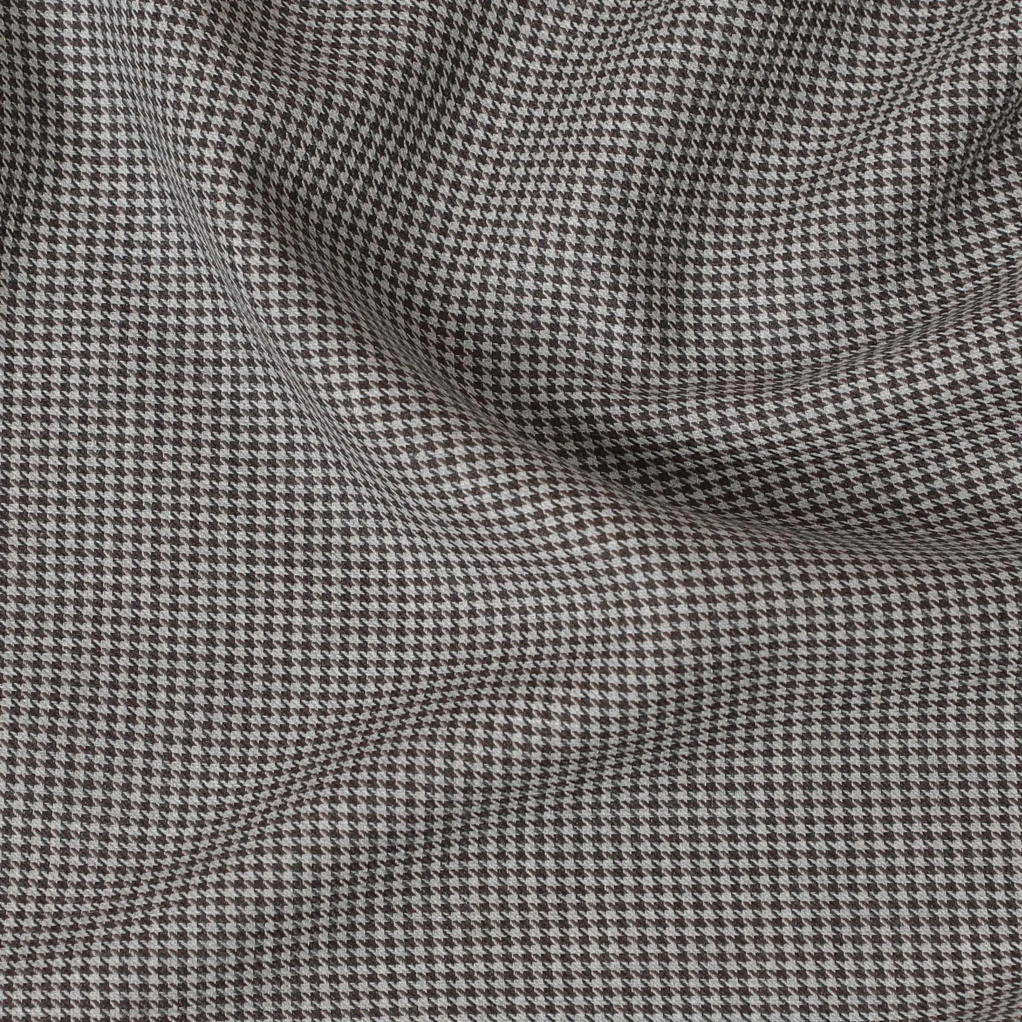 Brown, grey Premium pure Italian blended cotton shirting fabric in self design-D16631