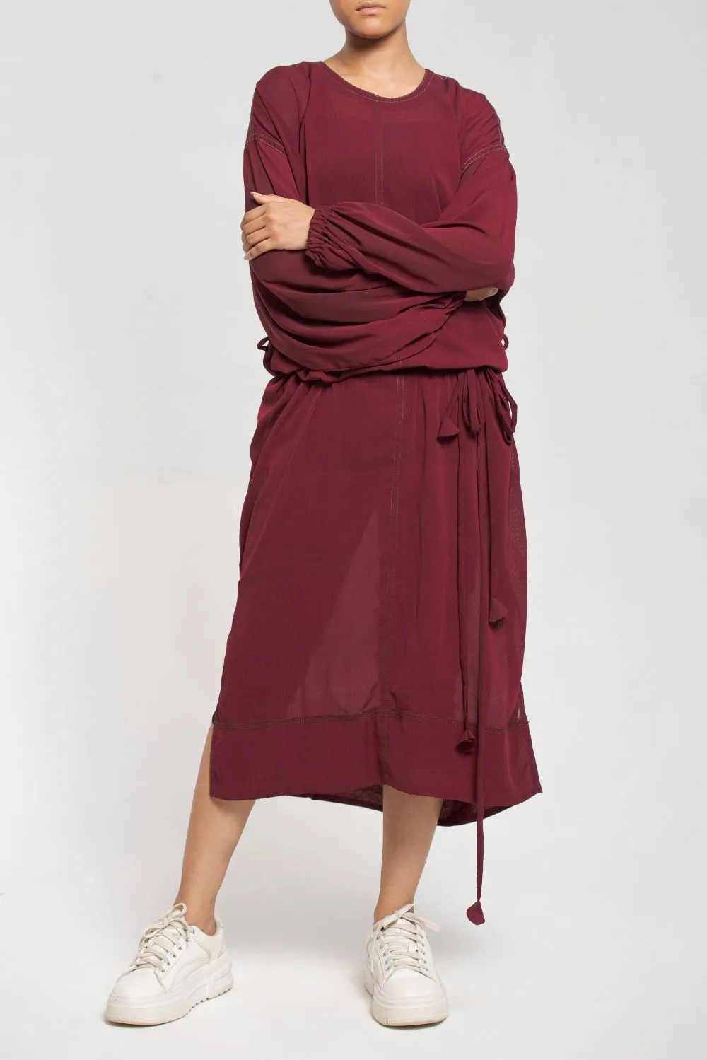 Carmine long earth Tunic