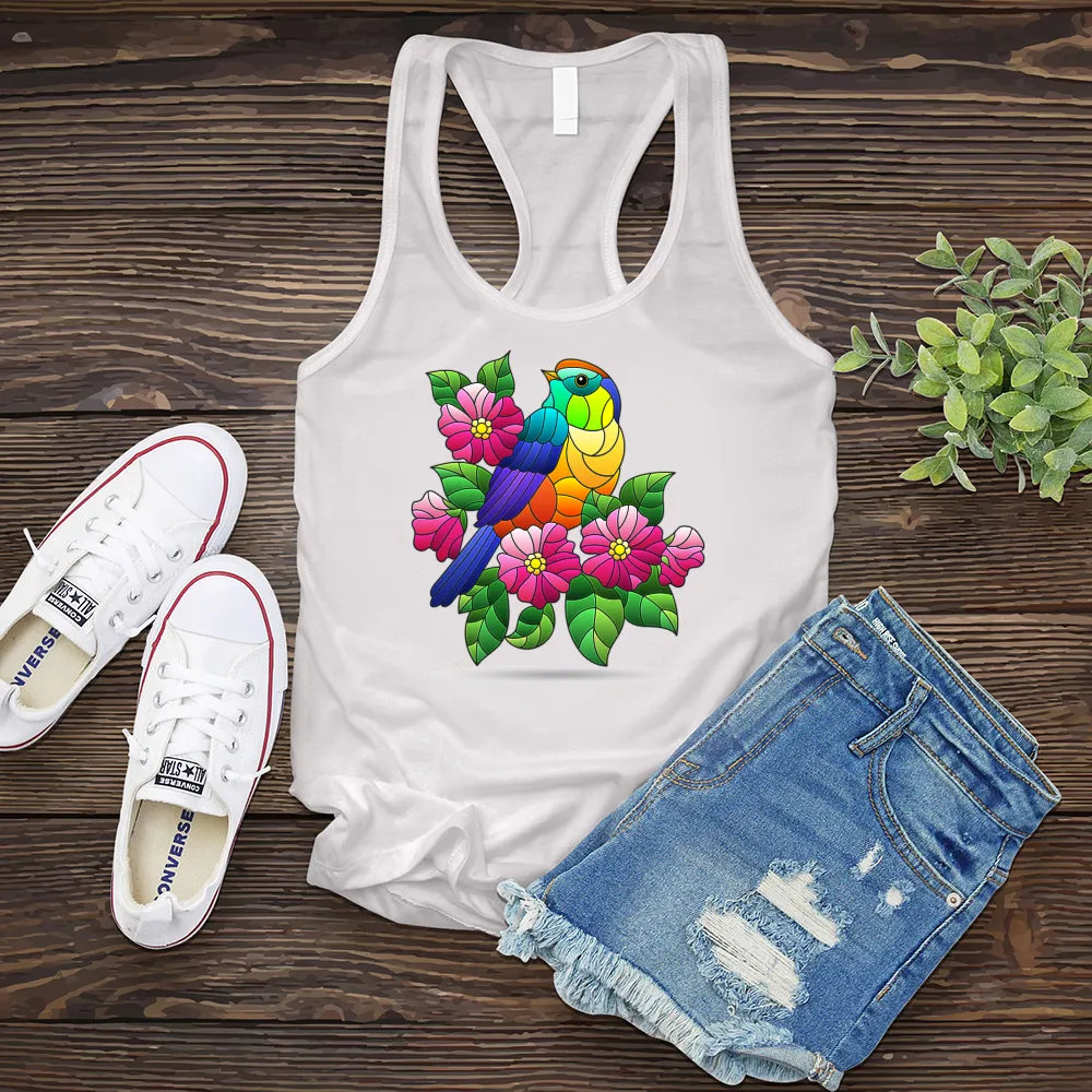 Colorful Glass Bird Women's Tank Top