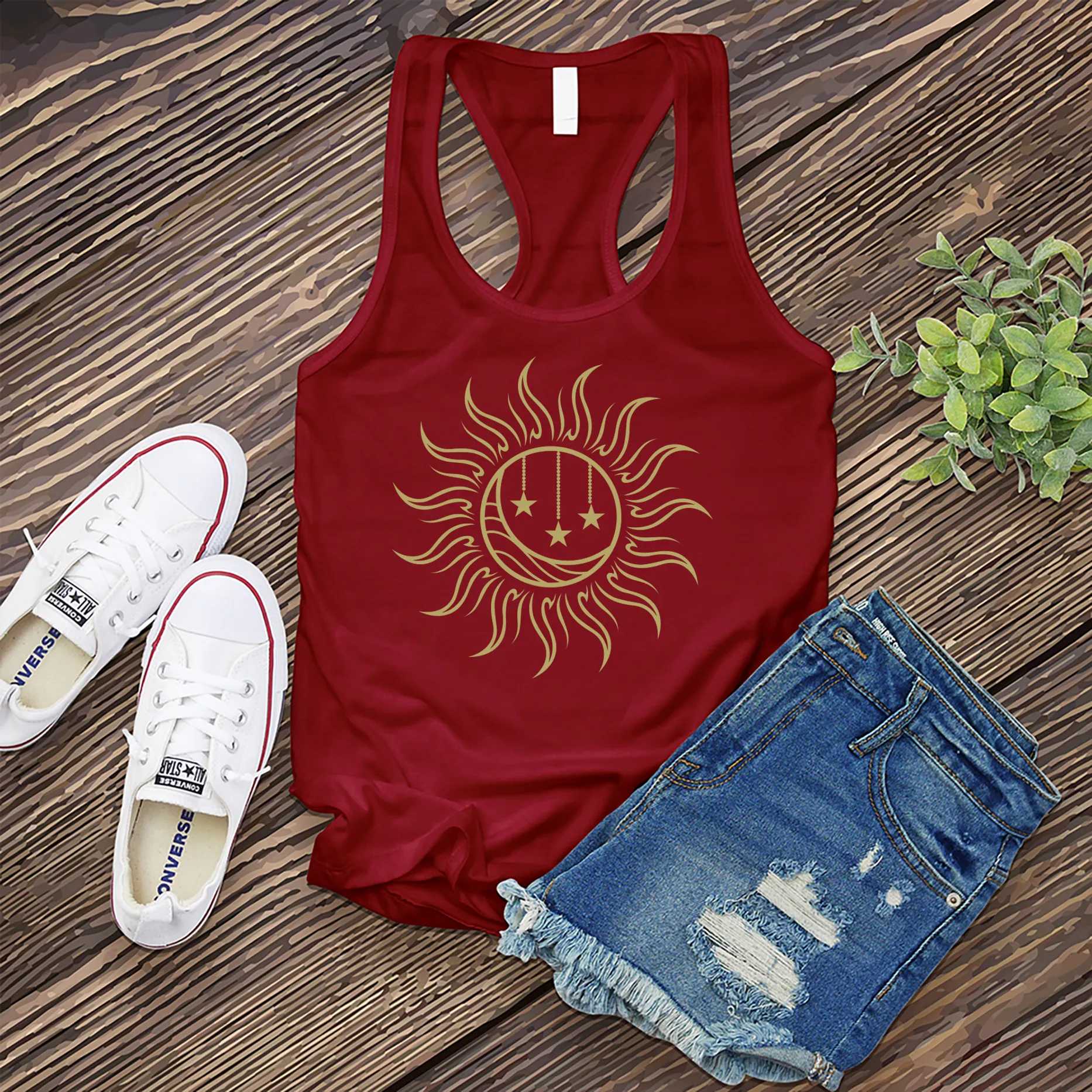 Falling Star Sun and Moon Women's Tank Top