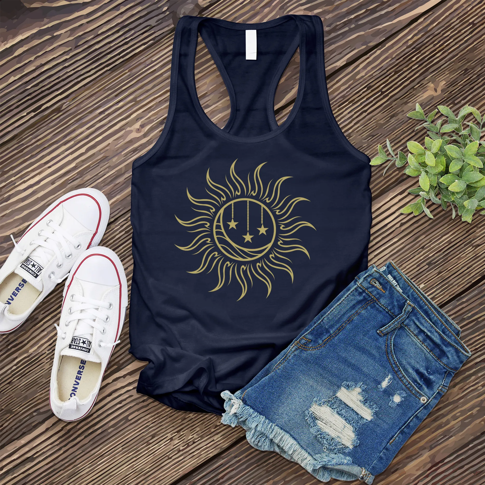 Falling Star Sun and Moon Women's Tank Top