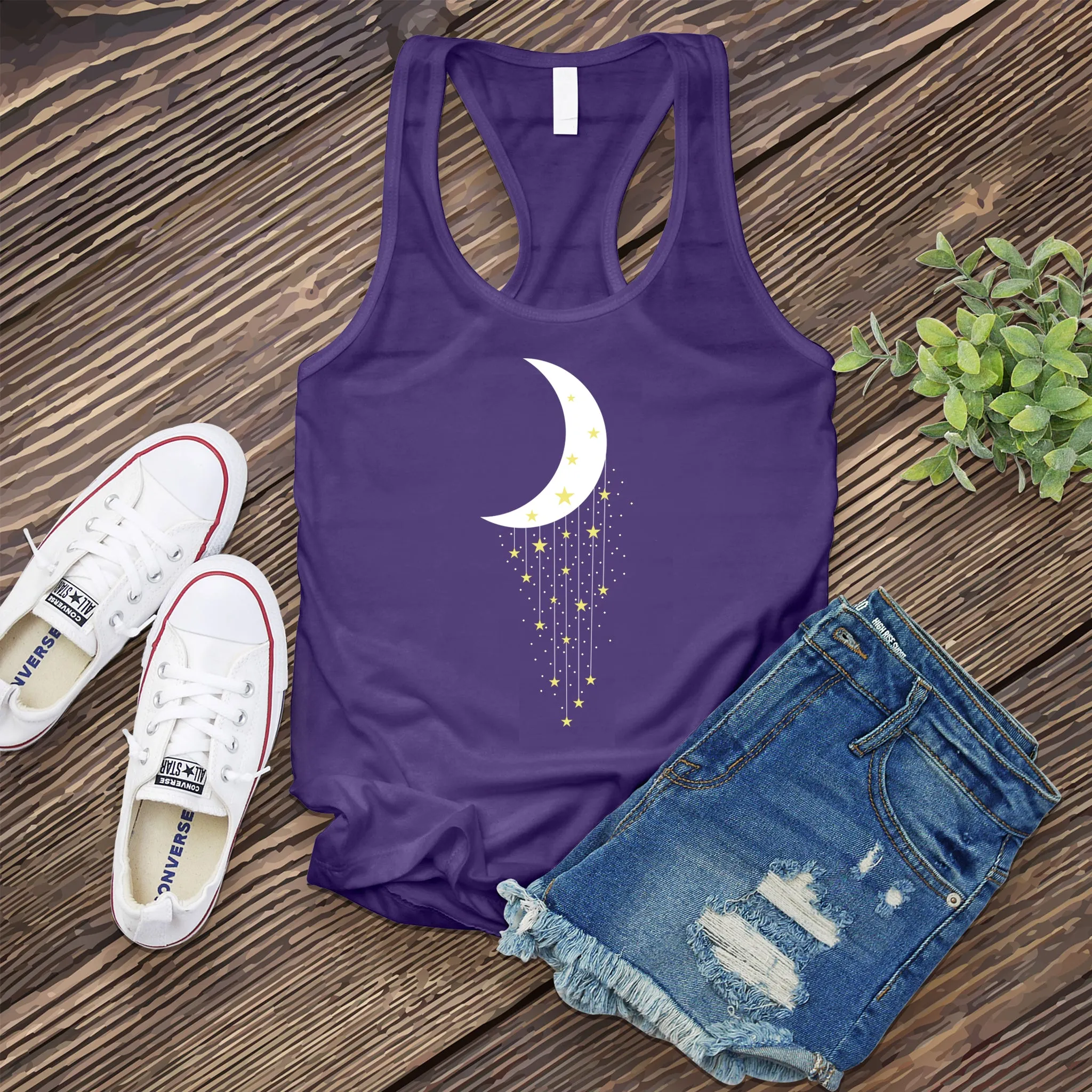 Falling Stars Moon Women's Tank Top