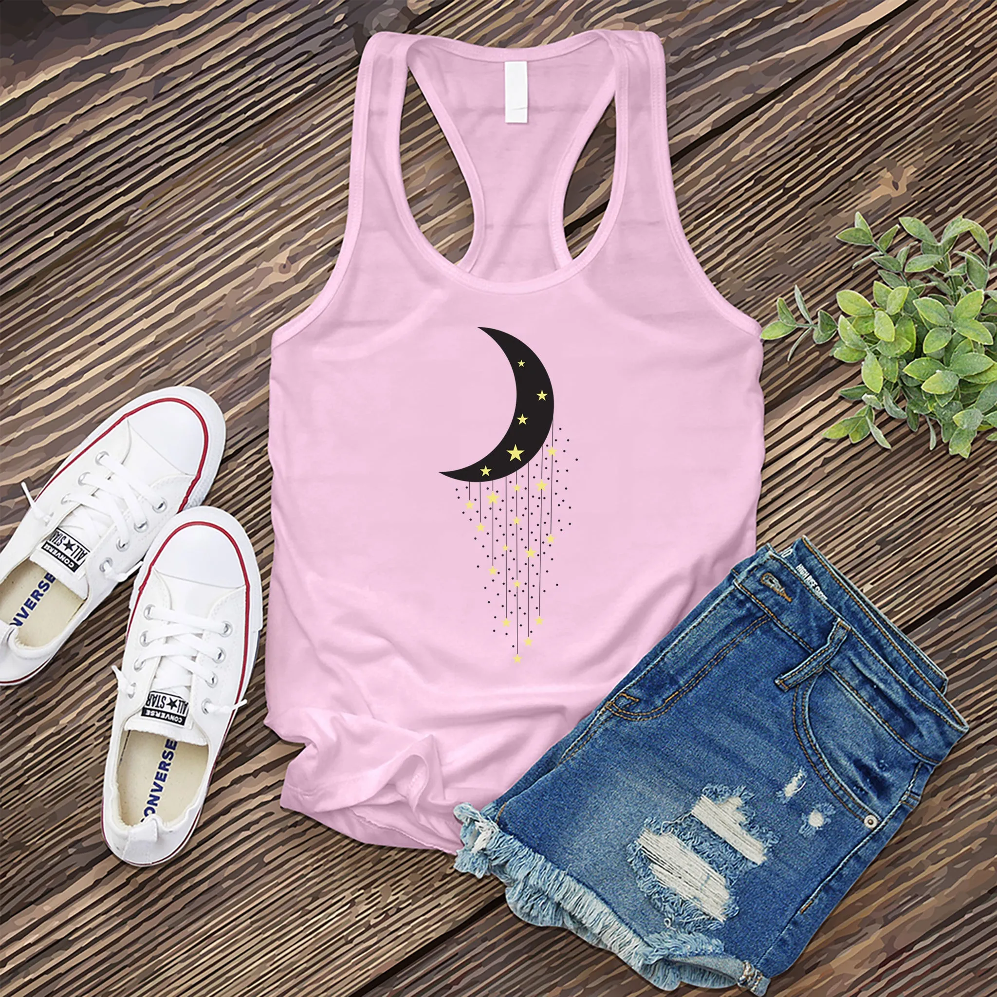 Falling Stars Moon Women's Tank Top