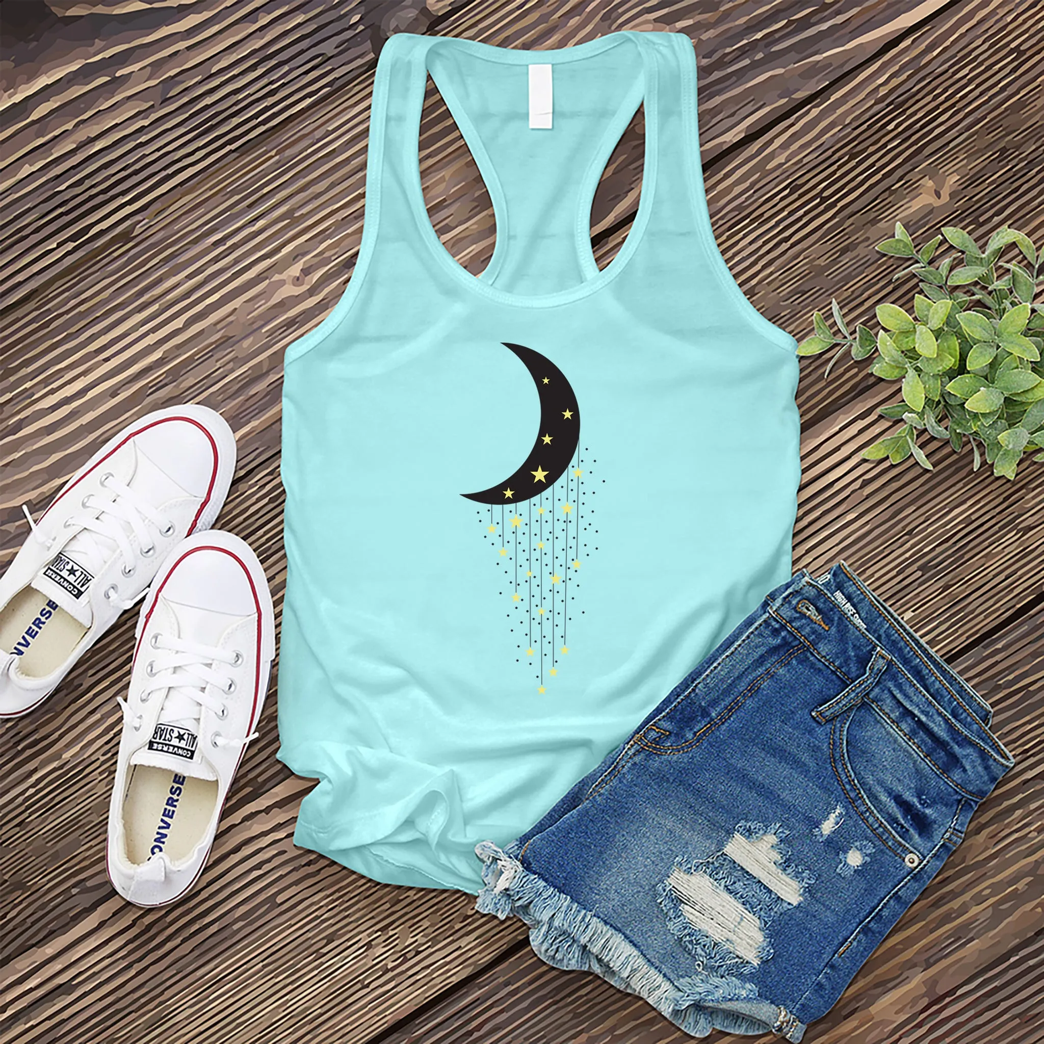 Falling Stars Moon Women's Tank Top