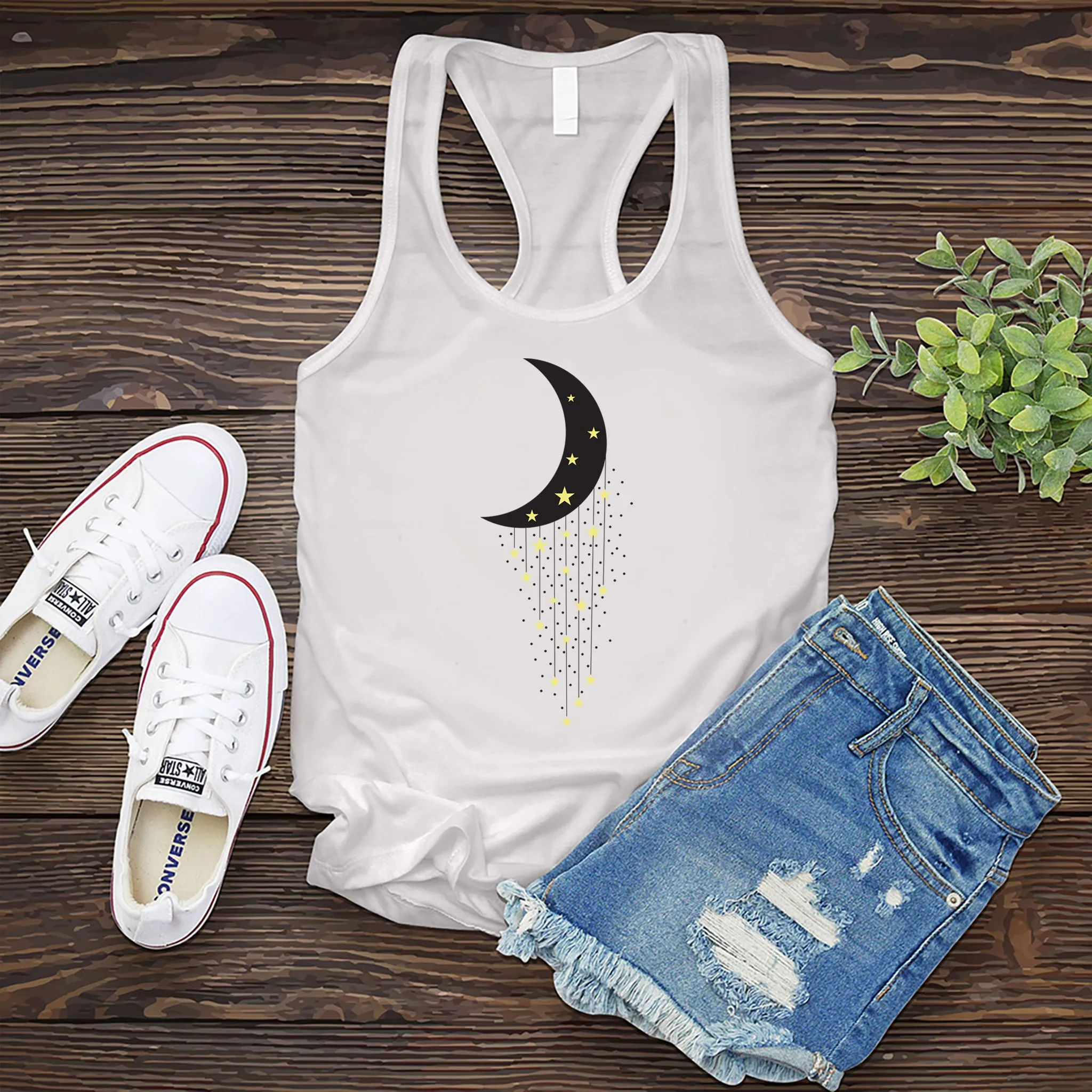 Falling Stars Moon Women's Tank Top