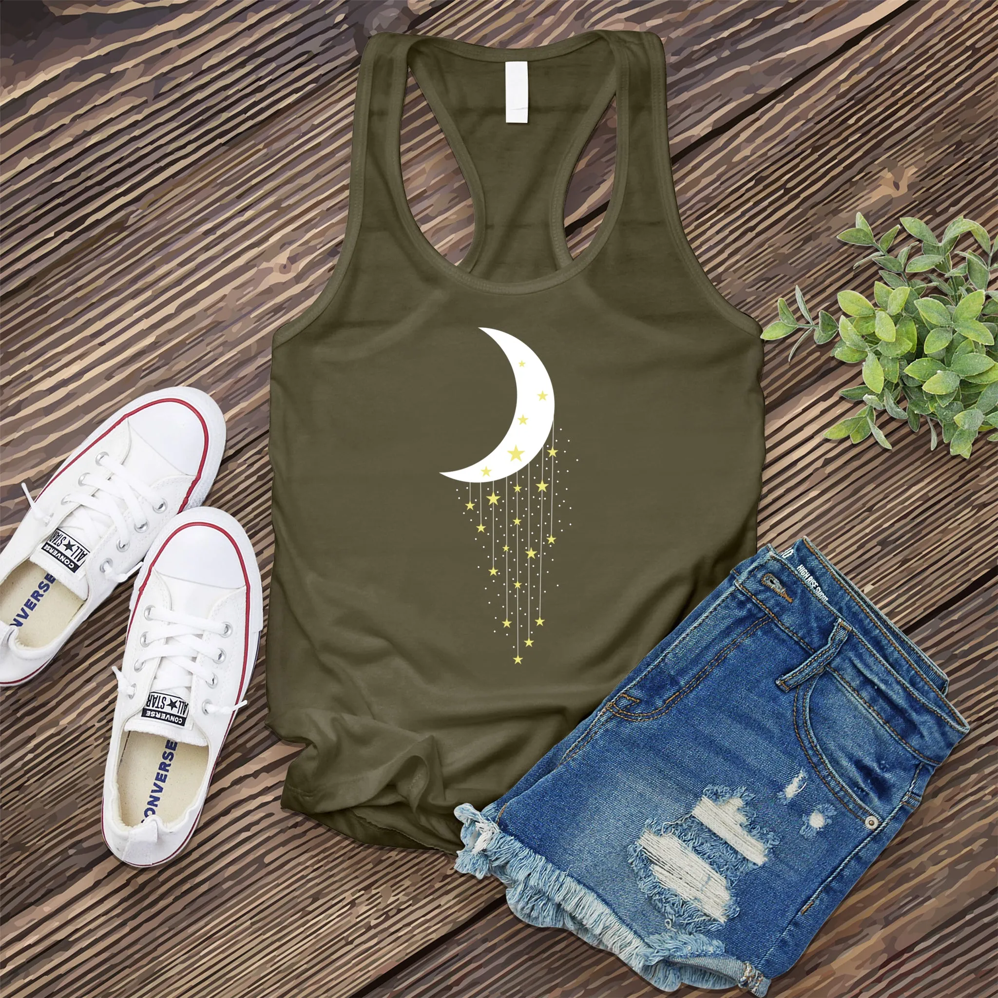 Falling Stars Moon Women's Tank Top