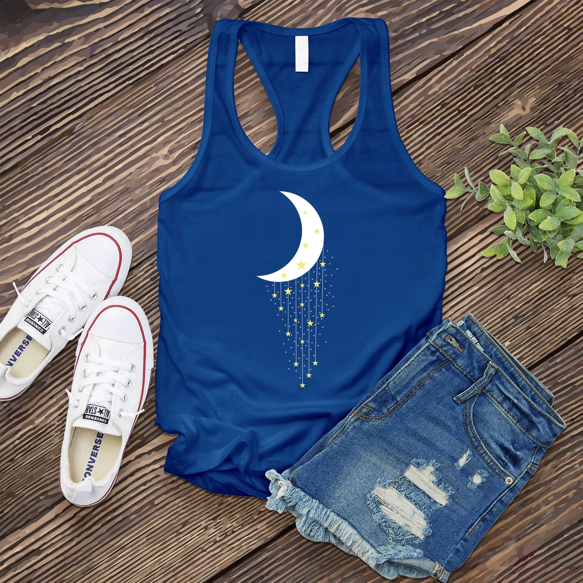 Falling Stars Moon Women's Tank Top