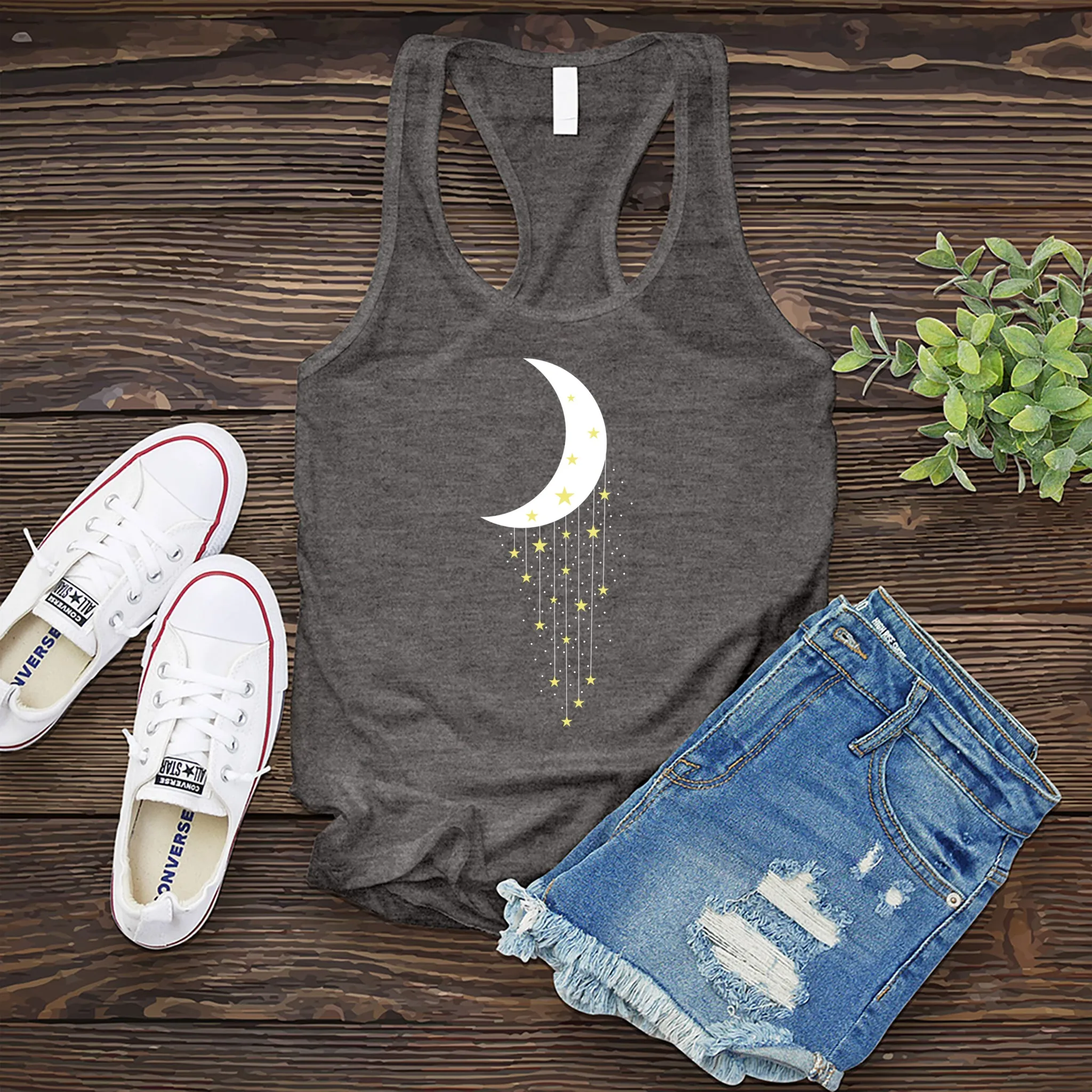 Falling Stars Moon Women's Tank Top