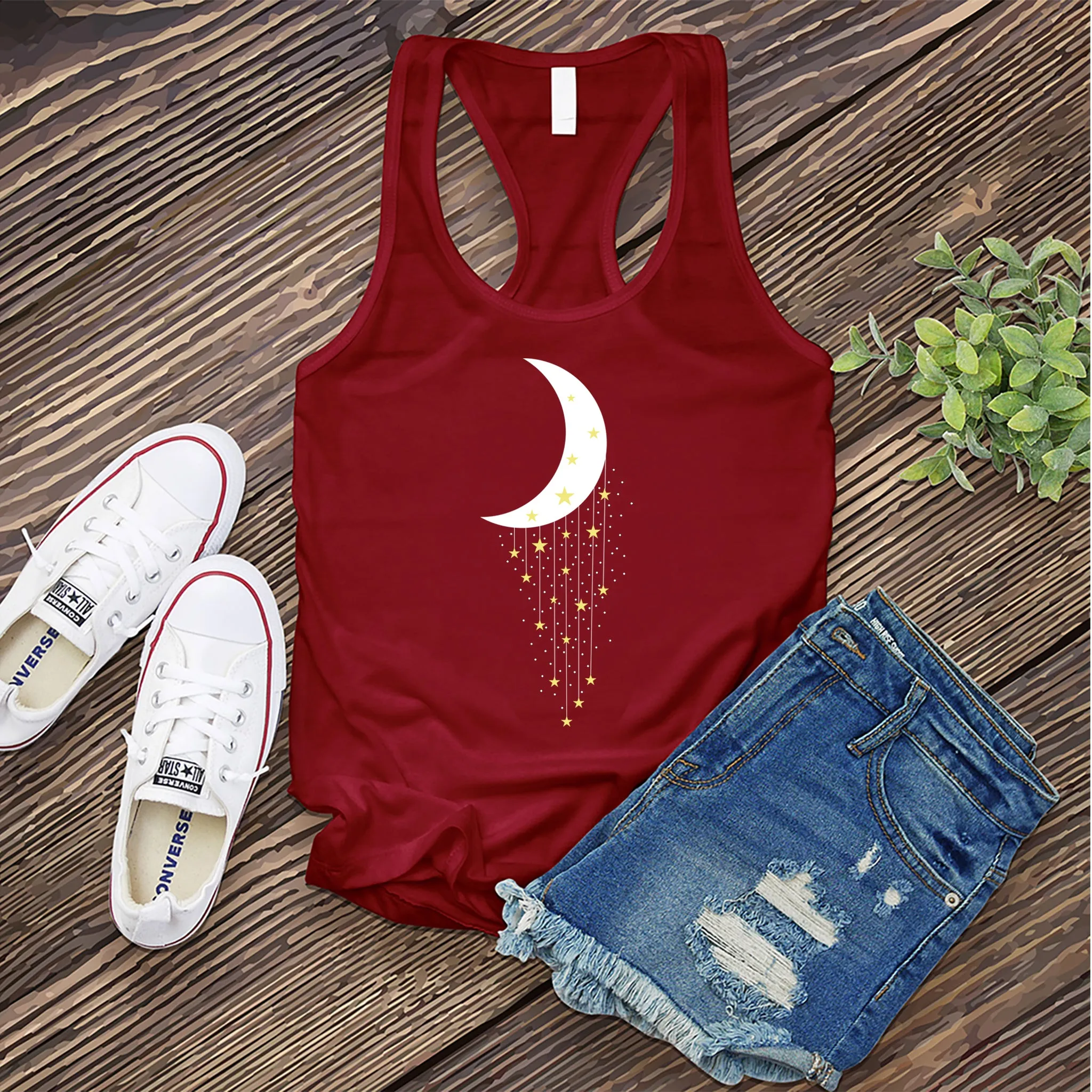 Falling Stars Moon Women's Tank Top