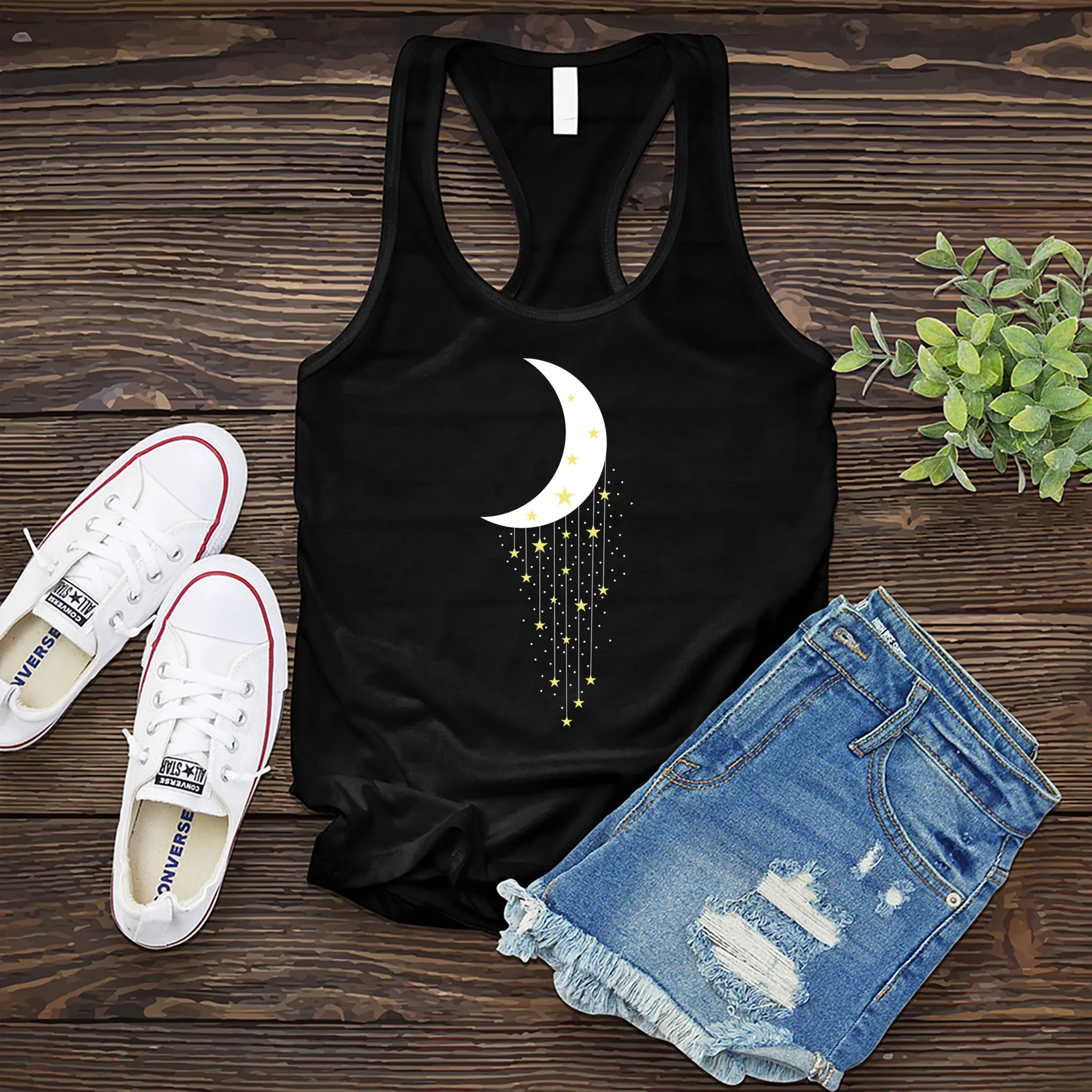 Falling Stars Moon Women's Tank Top