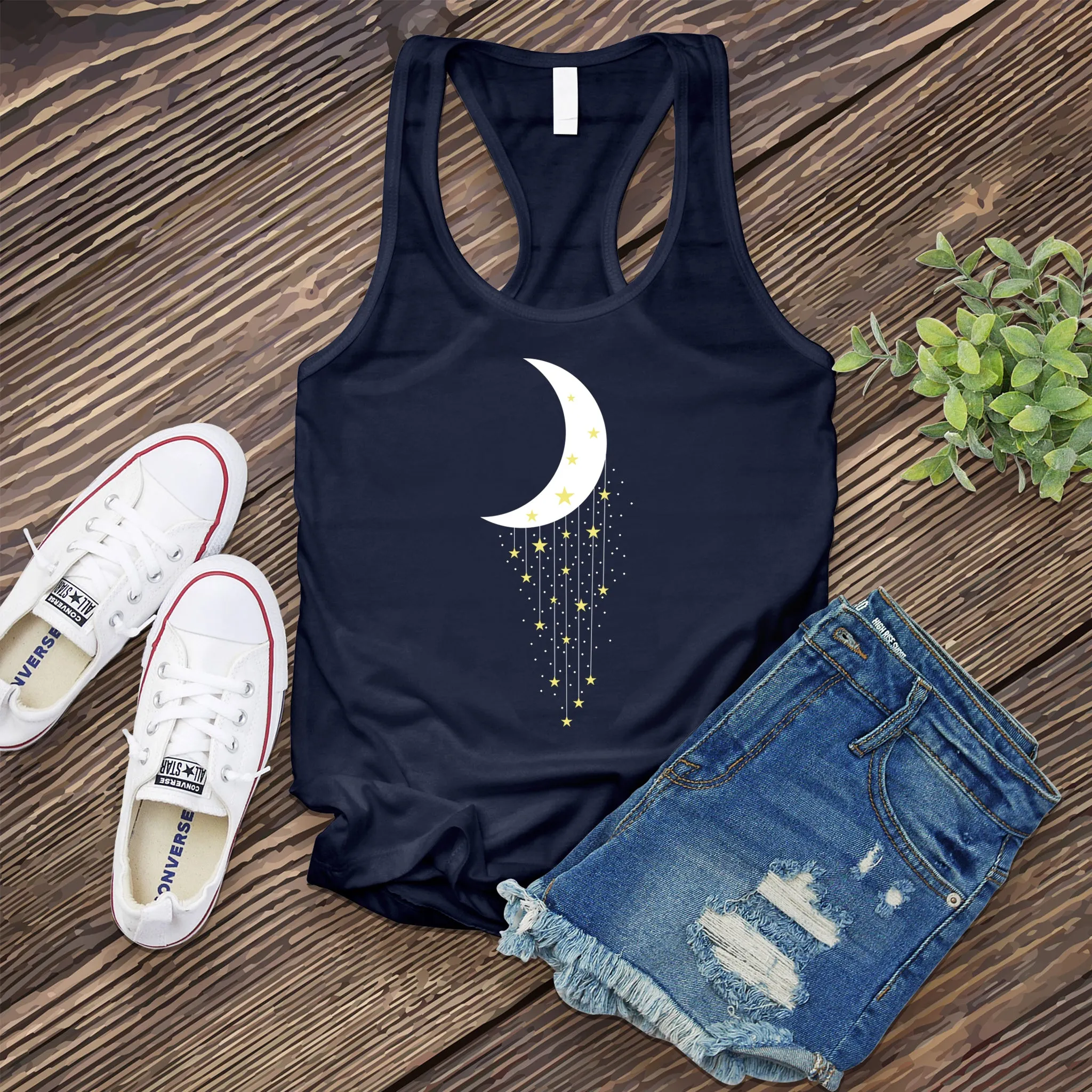 Falling Stars Moon Women's Tank Top