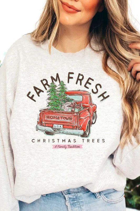 *Farm Fresh Christmas Trees Graphic Sweatshirt