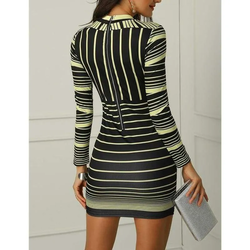 FashionSierra - Retro Dress Hot Women Stretchy Printed Package Hip Bodycon Bandage Mini Dress Girls Short Sexy Club Party Pencil Dress