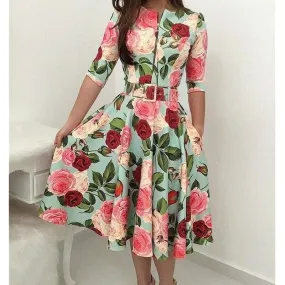 FashionSierra - Women Bandage Bodycon Long Sleeve Short Mini Floral Party Casual Dress