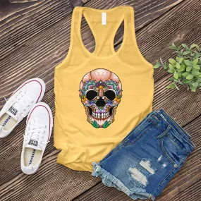 Full Color Halloween Skull Women's Tank Top