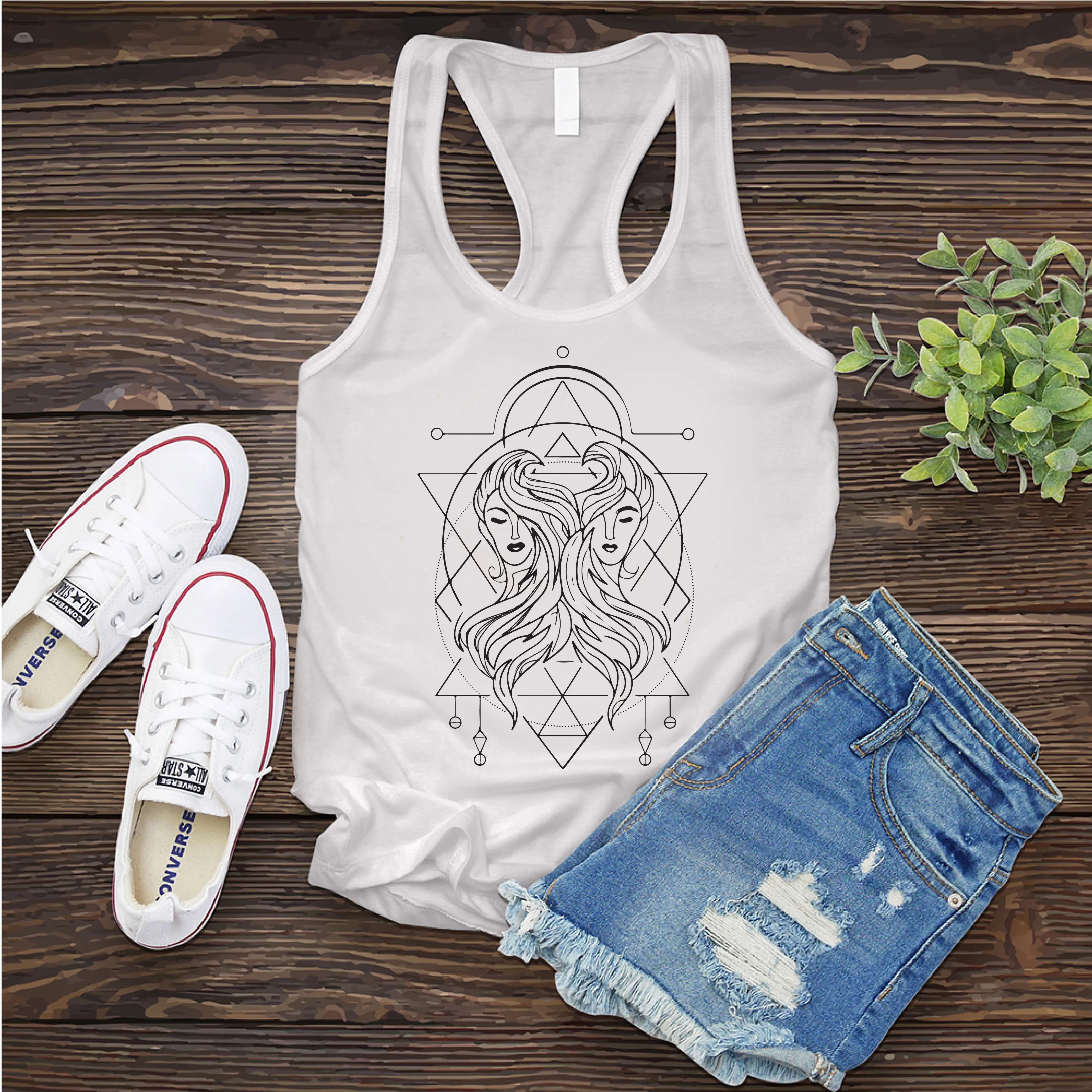 Gemini Geometric Twins Women's Tank Top