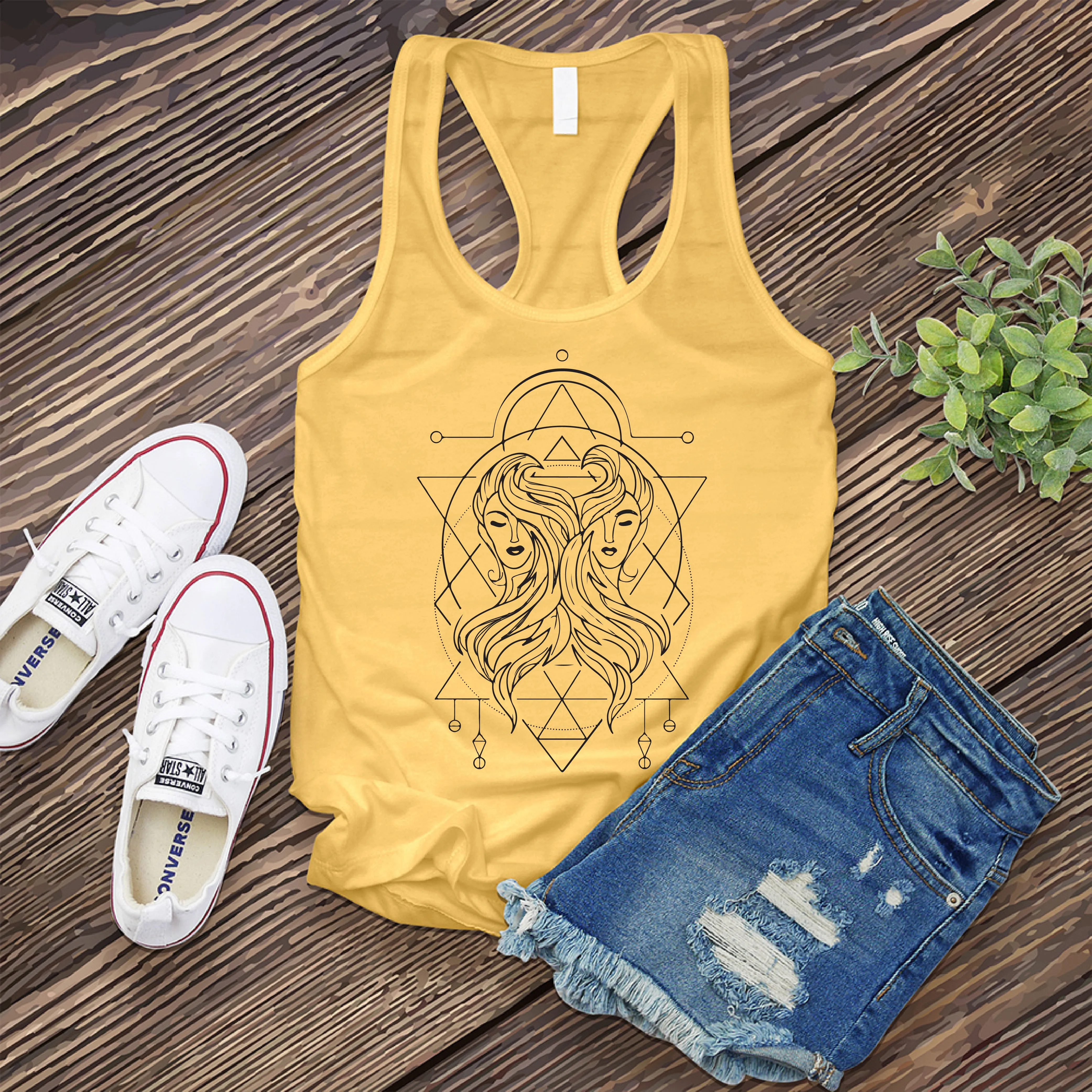 Gemini Geometric Twins Women's Tank Top