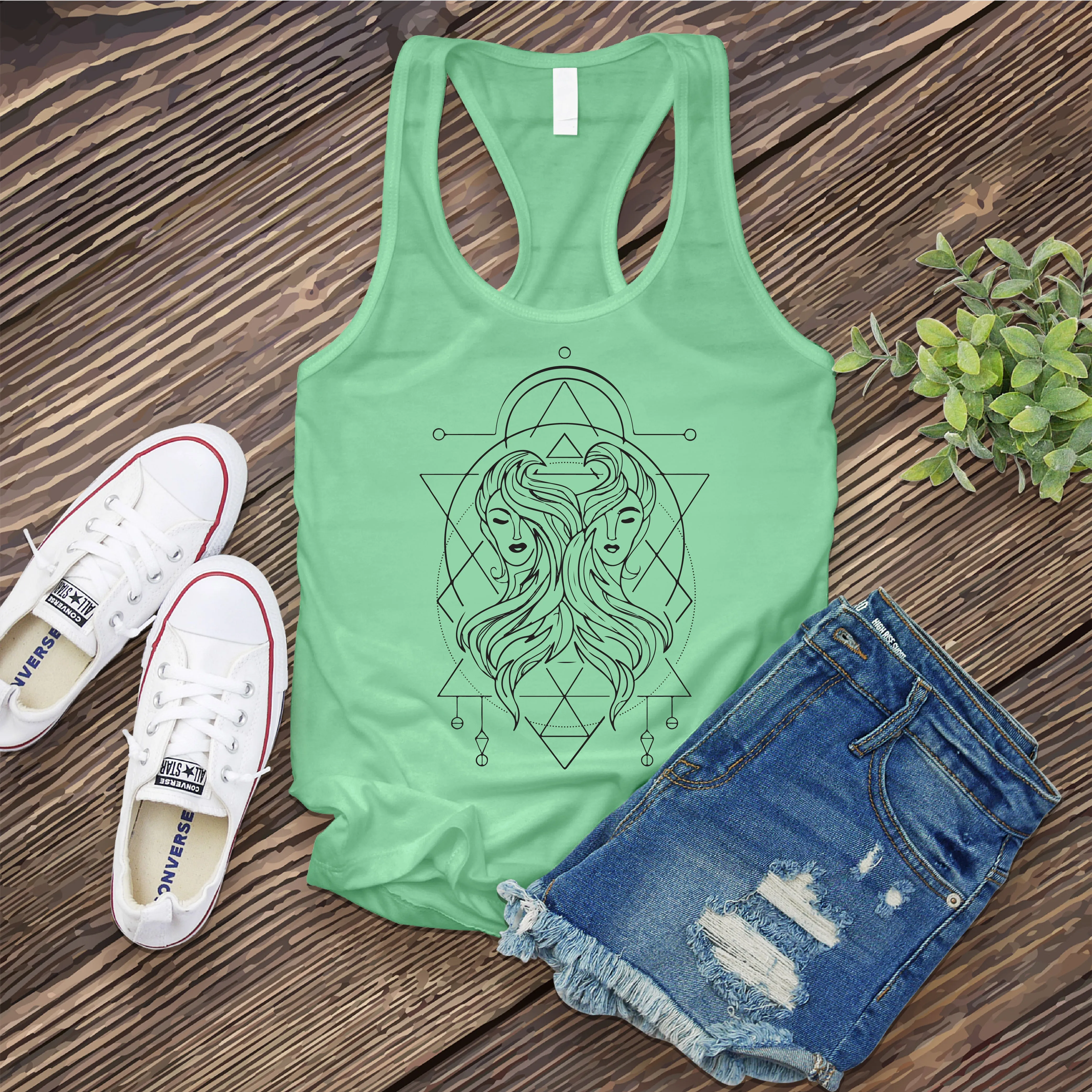 Gemini Geometric Twins Women's Tank Top