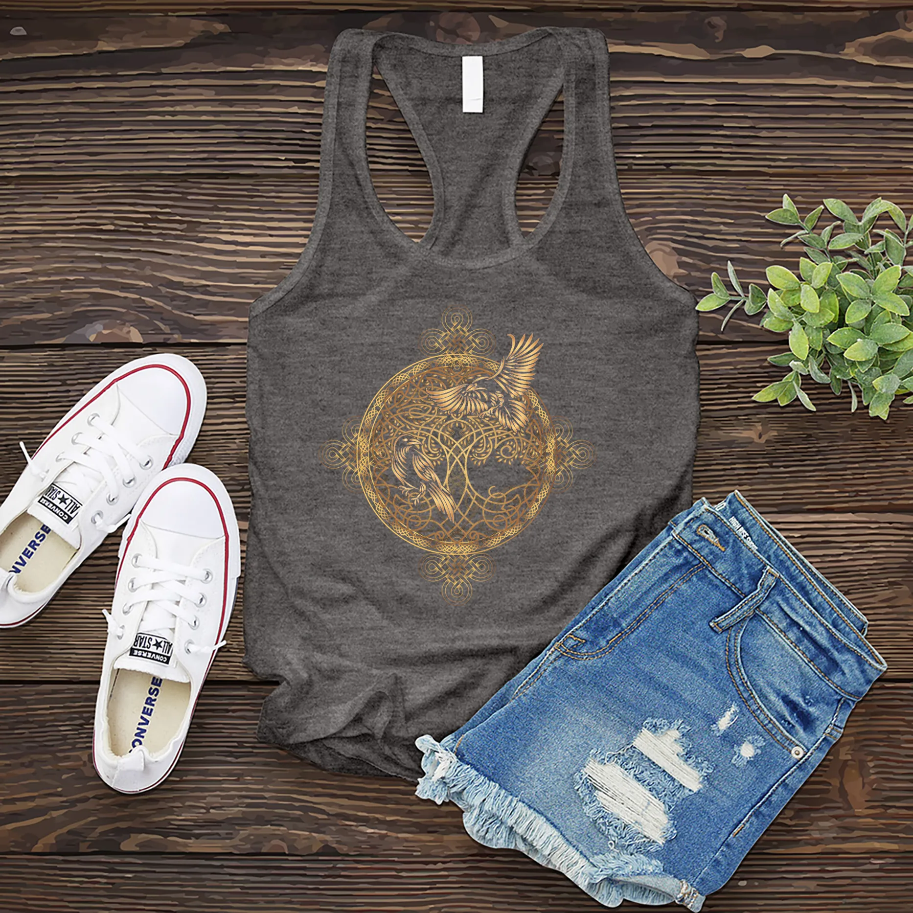 Gleaming Raven Mandala Women's Tank Top