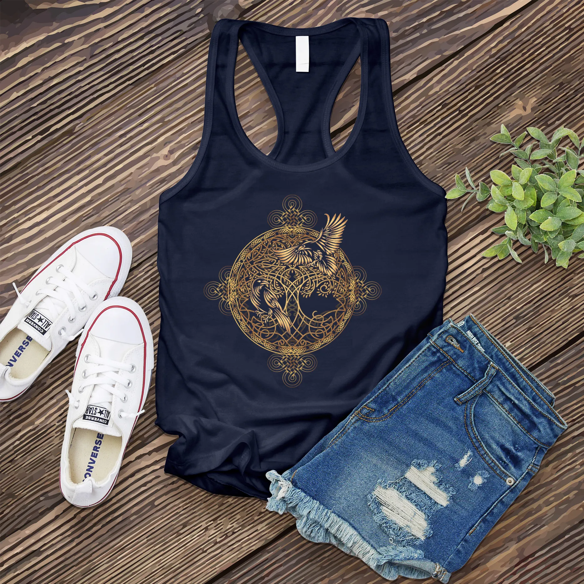 Gleaming Raven Mandala Women's Tank Top