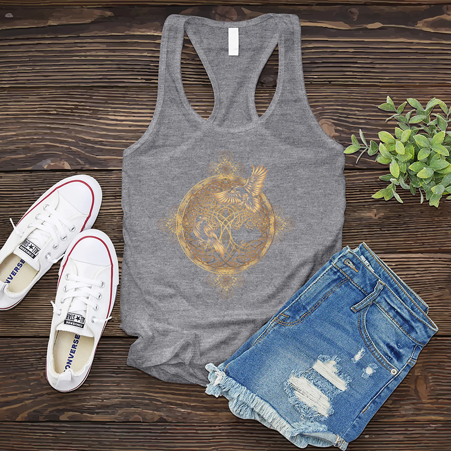 Gleaming Raven Mandala Women's Tank Top