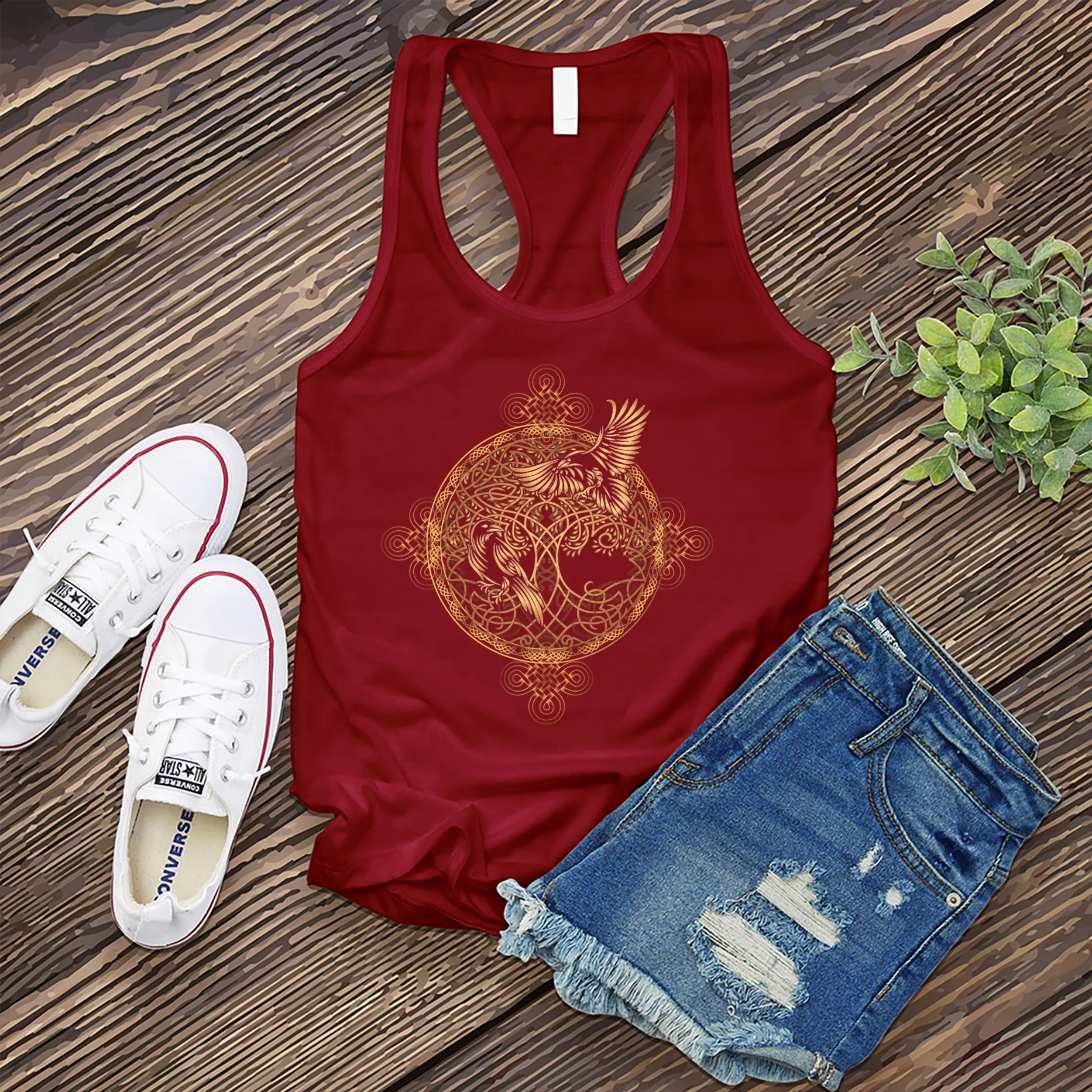 Gleaming Raven Mandala Women's Tank Top