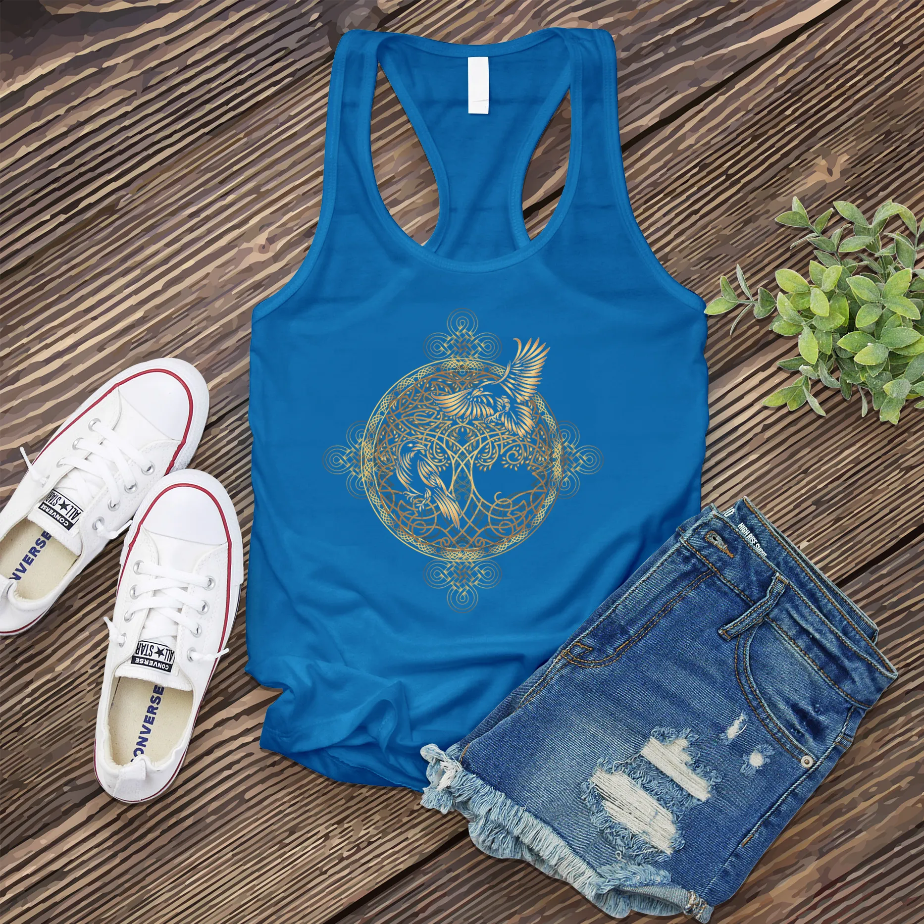 Gleaming Raven Mandala Women's Tank Top