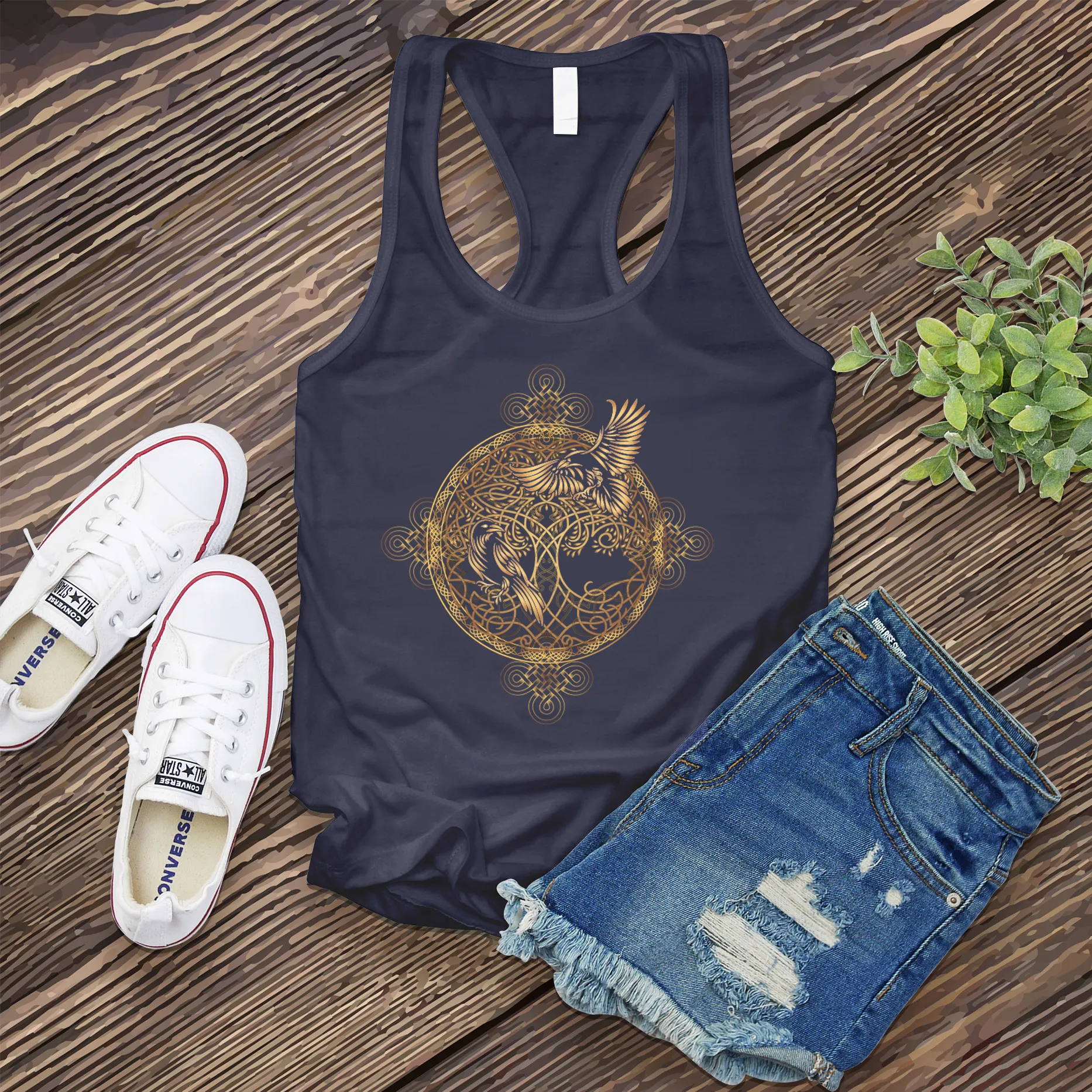 Gleaming Raven Mandala Women's Tank Top