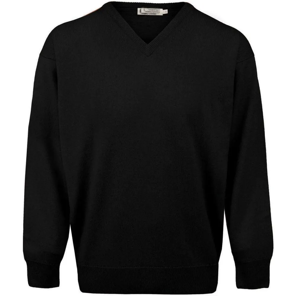 Greg Norman by ProQuip Lambswool Water Repellent V-Neck Golf Sweater - Black