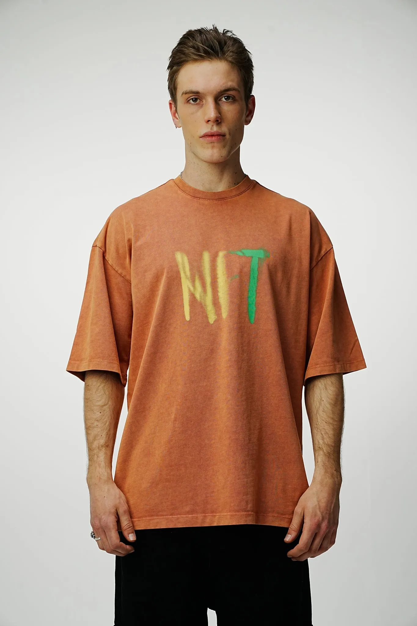 NFT Heavy Oversized Washed Tee - Orange