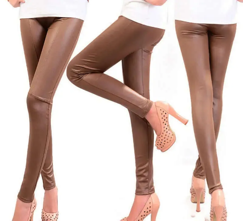 Pantalon en cuir à couture élégant