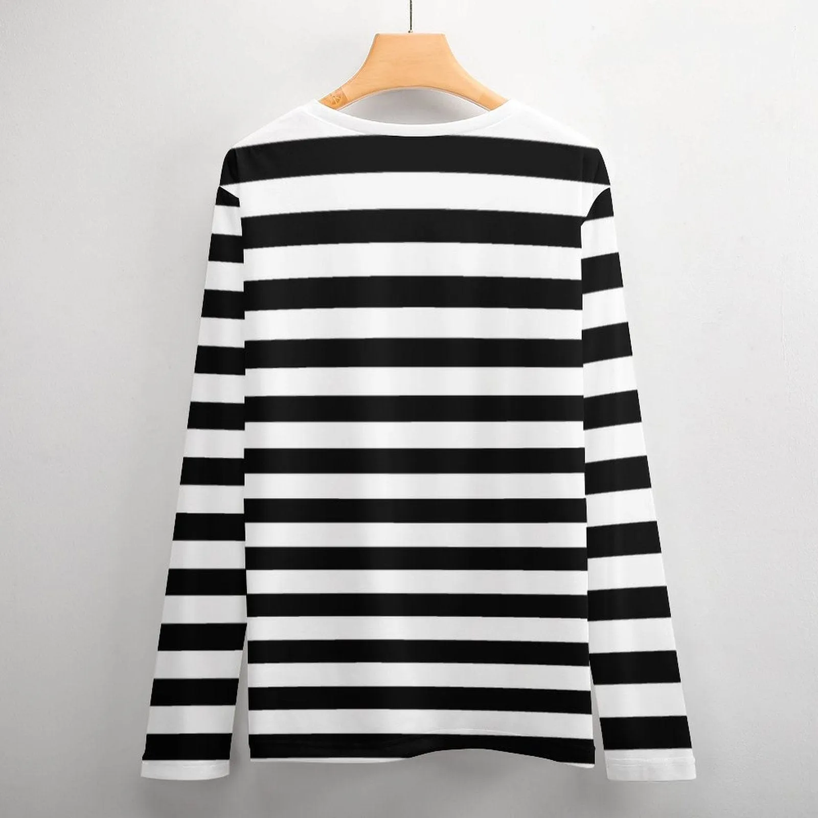 #Pocket Sweatshirt Custom Face Black and White Stripes Loose Sweatshirt Personalized Face Loose Sweatshirt With Pocket
