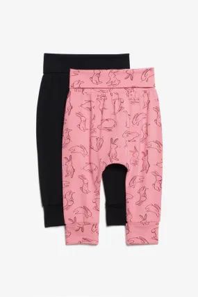 Prix pop, Lot de 2 leggings évolutifs en coton - Bébé fille
