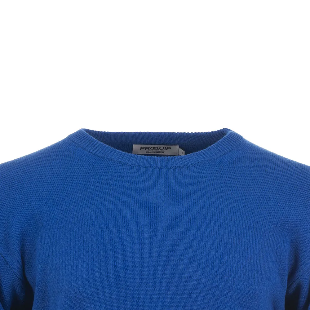 ProQuip Lambswool Water Repellent Crew Neck Golf Sweater - Persian Blue