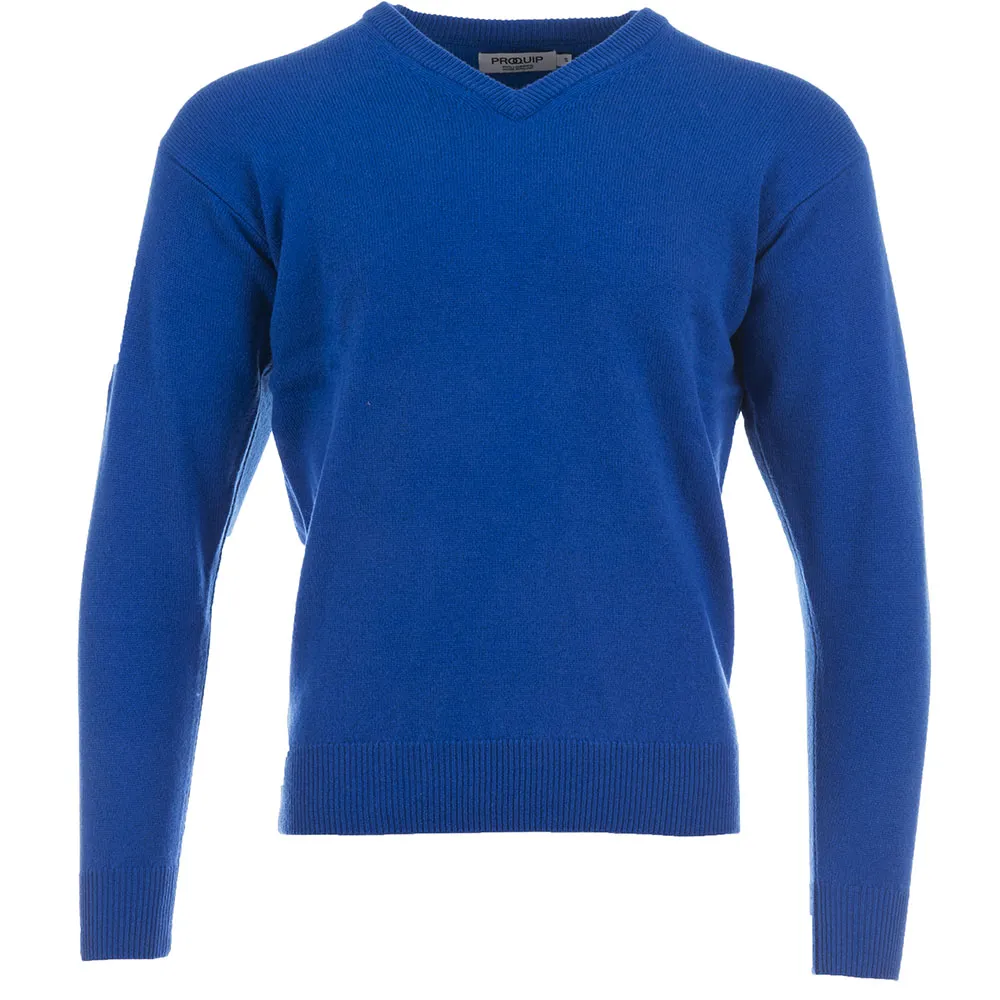 ProQuip Lambswool Water Repellent V Neck Golf Sweater - Electric Blue