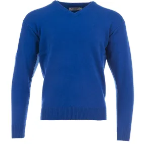 ProQuip Lambswool Water Repellent V Neck Golf Sweater - Electric Blue