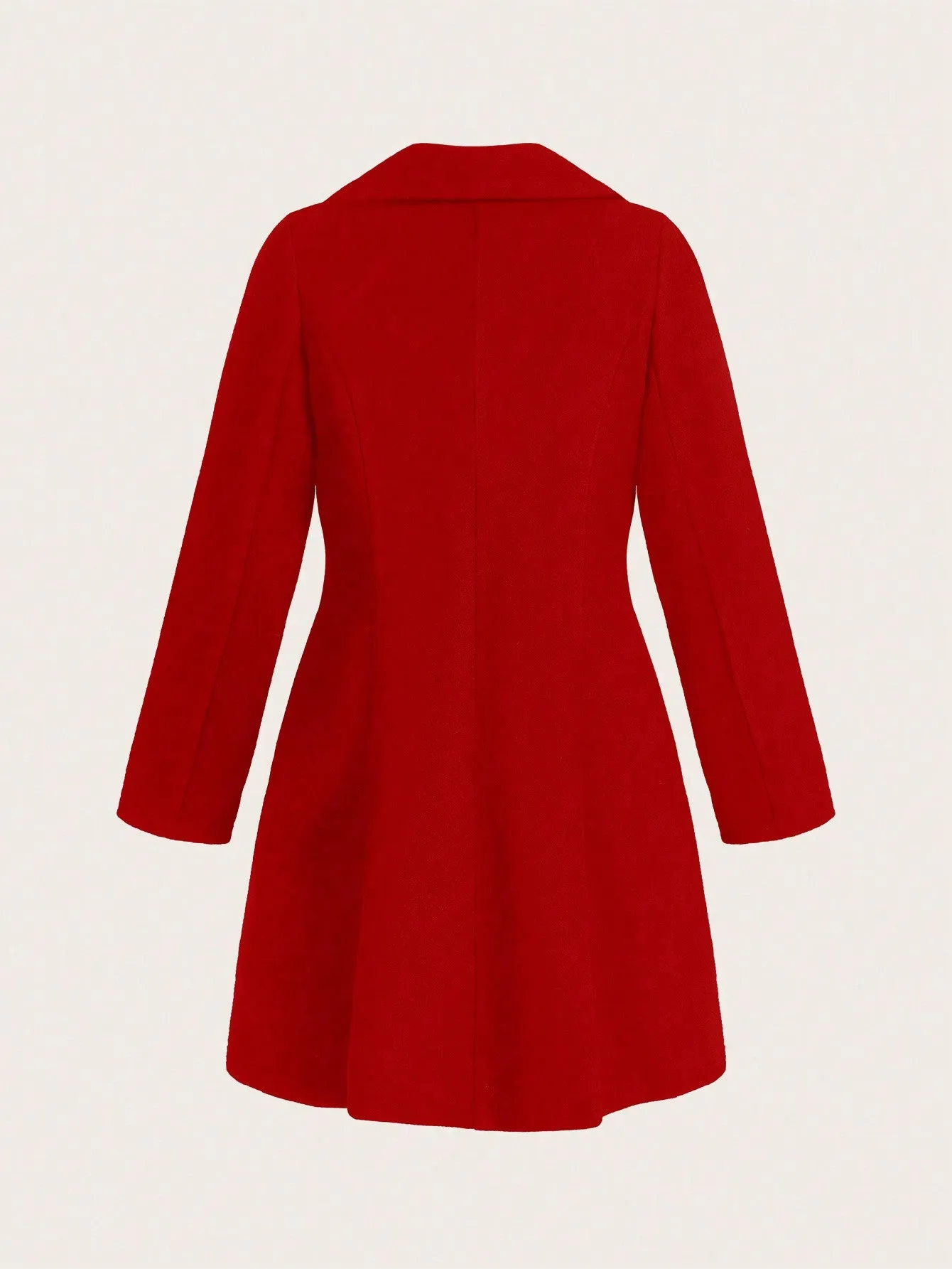 Raffinéa Women's Casual Solid Color Double-Breasted Overcoat, Autumn/Winter