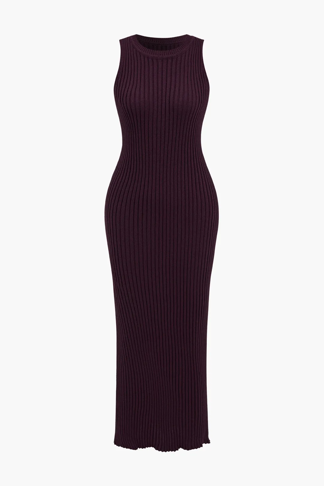 Ribbed Knit Dress And Cardigan Set