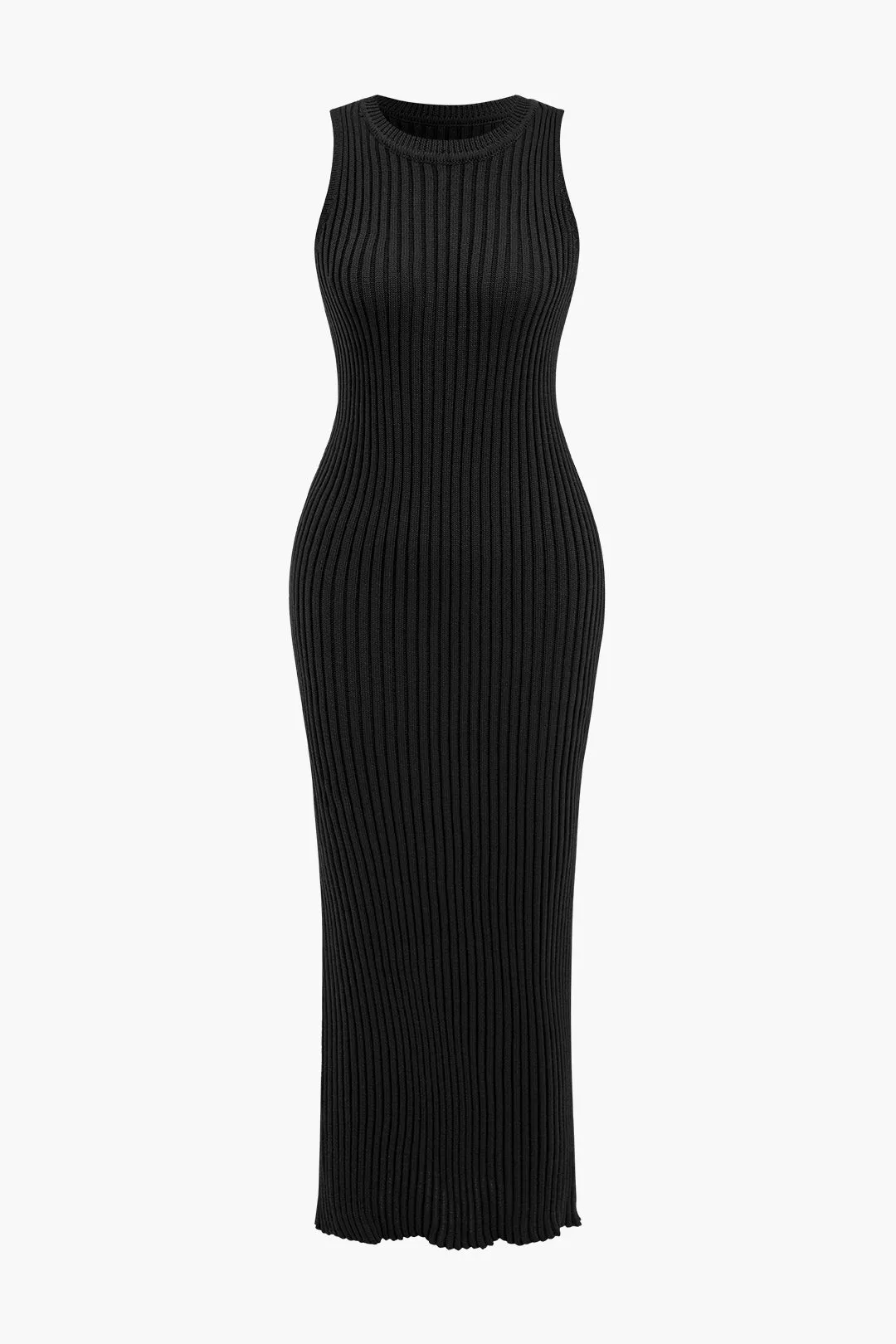 Ribbed Knit Dress And Cardigan Set