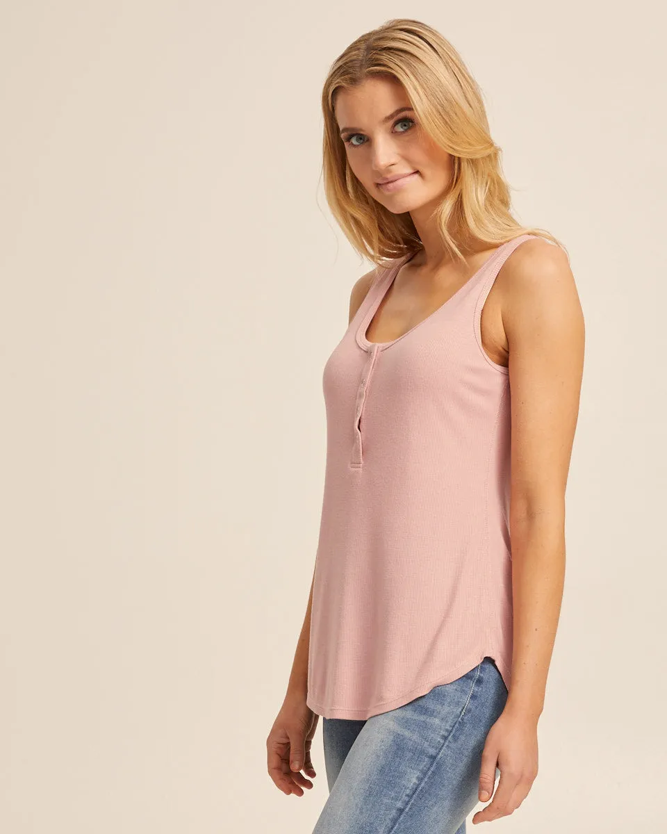 Ribbed Nursing Tank - Dusty Pink