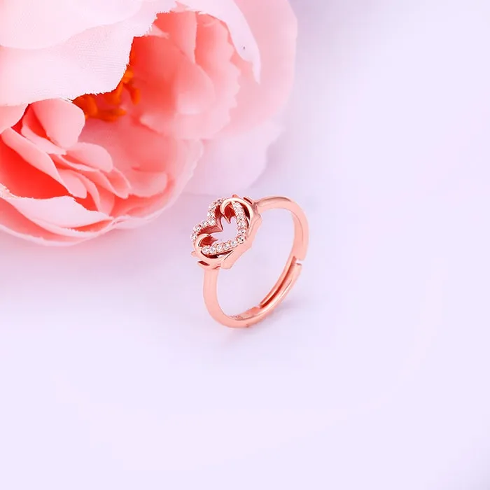 Rose Gold Intertwined In Love Ring