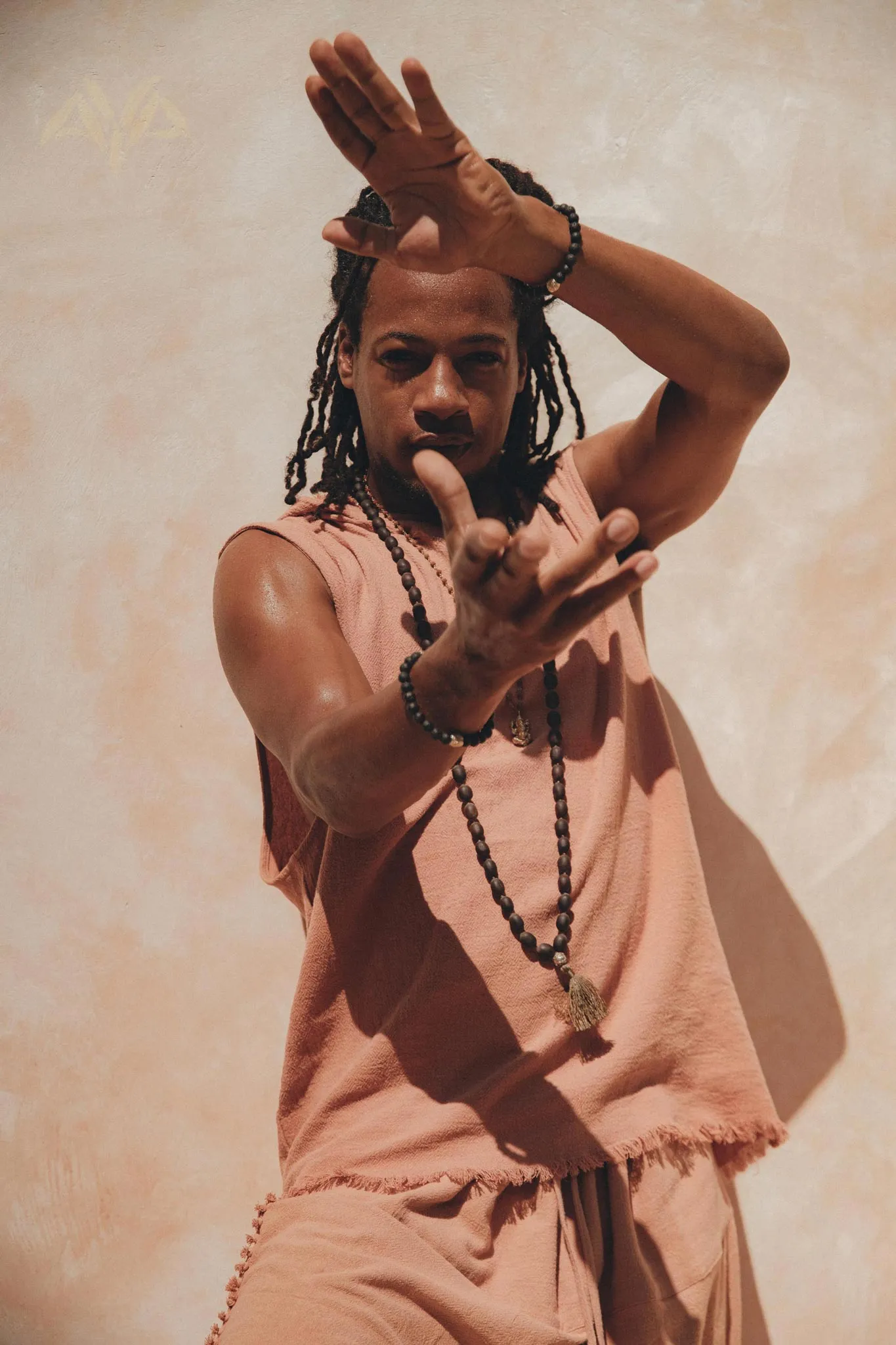 Sandalwood Colour Handwoven Cotton Sleeveless Hoody for Men