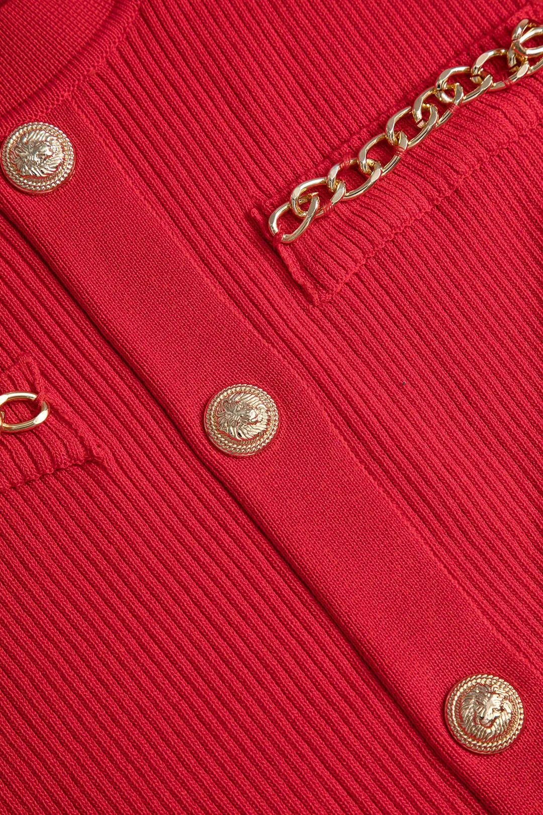 Solid Chain Pocket Knit Mini Dress